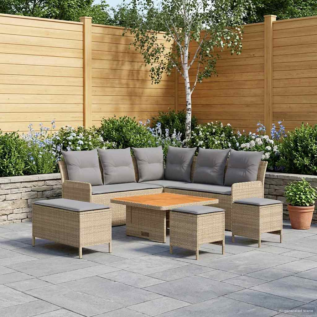 vidaXL Meubelsets met kussen 4 pcs Zwart PE Rattan