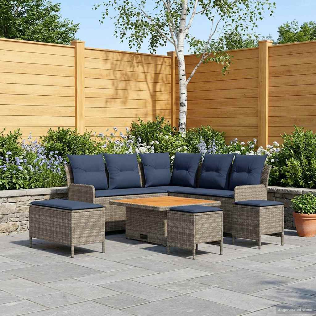 vidaXL Meubelsets met kussen 4 pcs Zwart PE Rattan