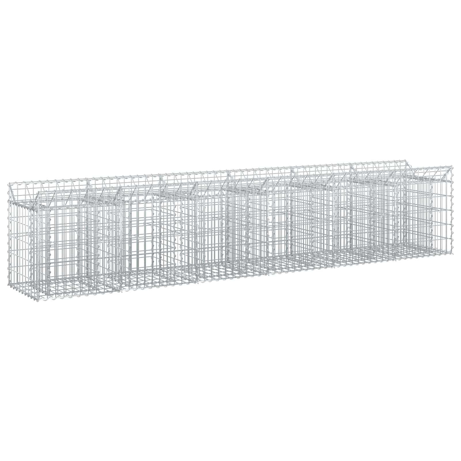 vidaXL Gabion Verhoogd Bed 2 pcs Zilver 300 x 50 x 60 cm