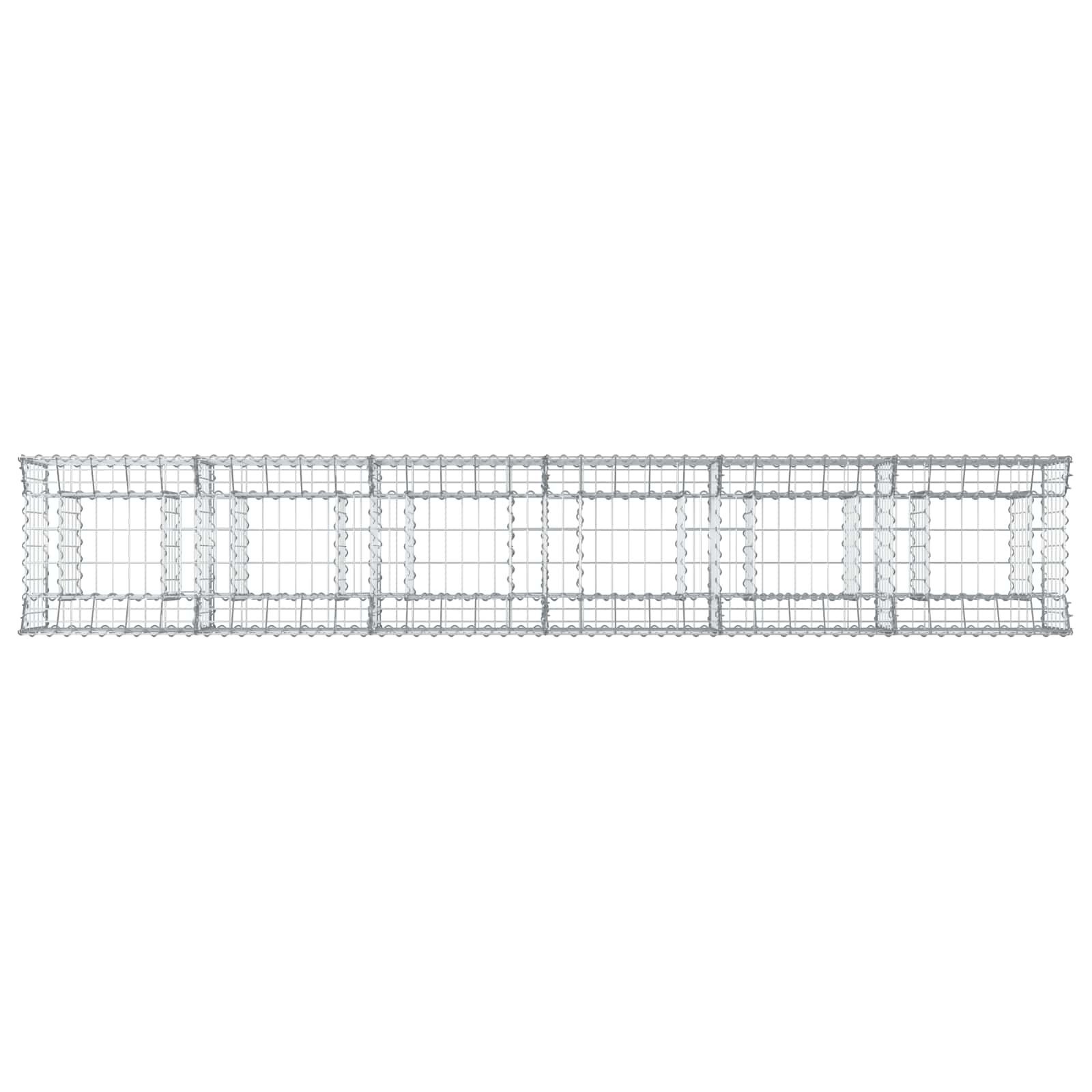 vidaXL Gabion Verhoogd Bed 2 pcs Zilver 300 x 50 x 60 cm