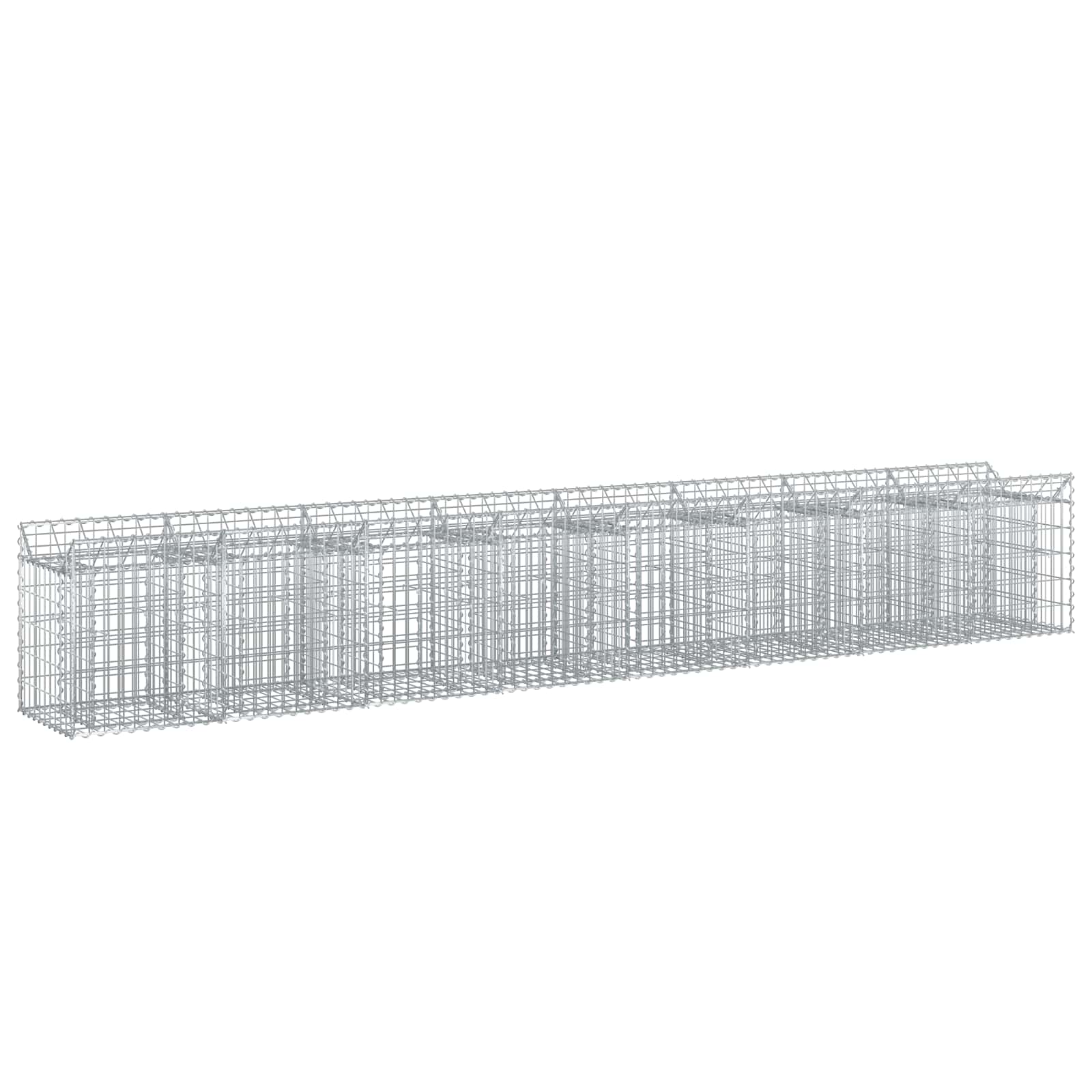 vidaXL Gabion Verhoogd Bed 2 pcs Zilver 300 x 50 x 60 cm