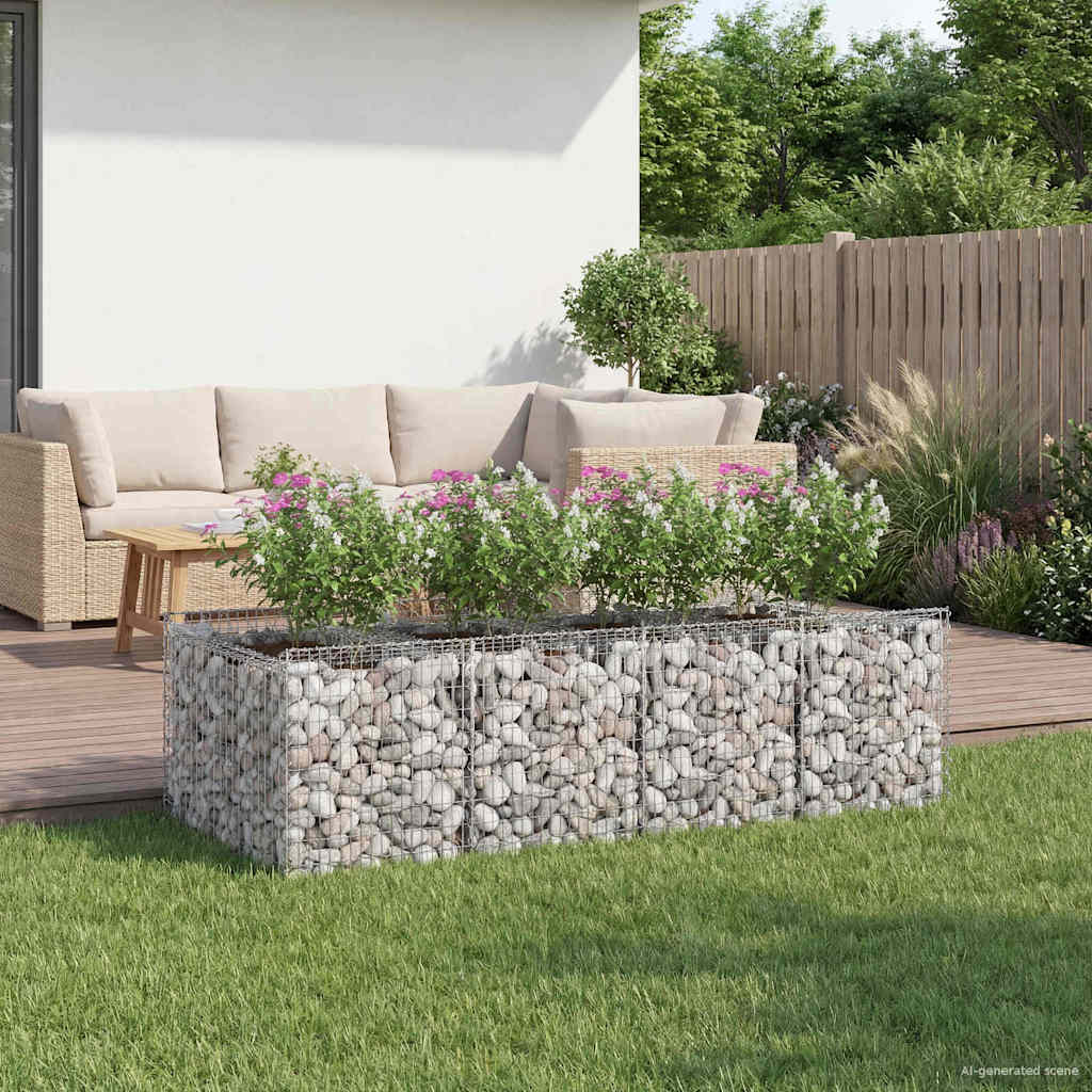 vidaXL Gabion Verhoogd Bed 2 pcs Zilver 300 x 50 x 60 cm