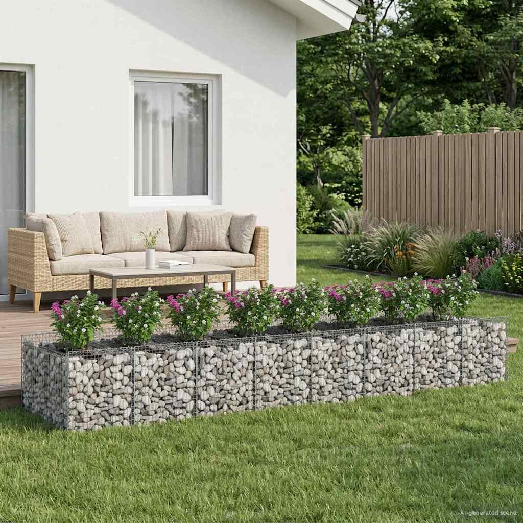 vidaXL Gabion Verhoogd Bed 2 pcs Zilver 300 x 50 x 60 cm