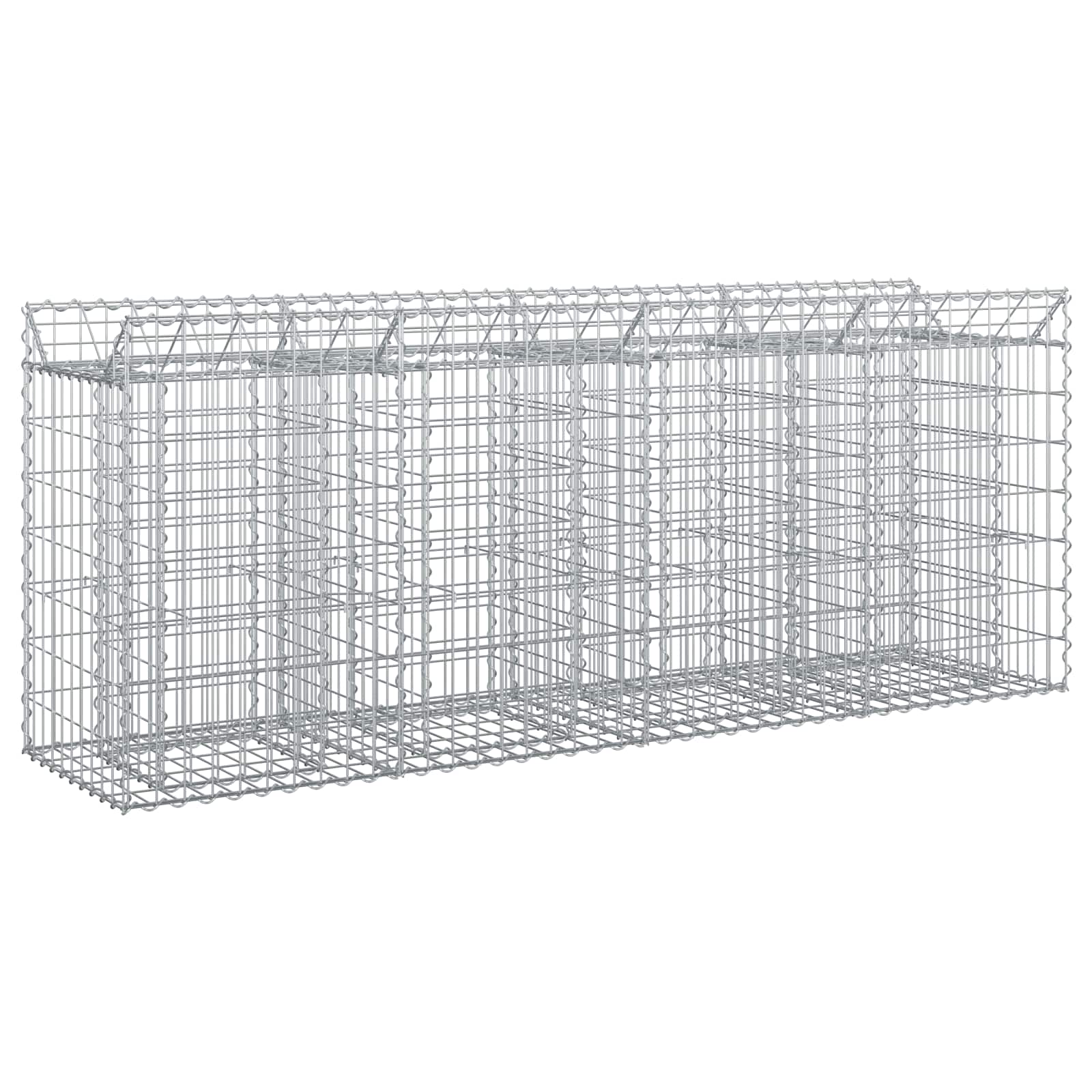 vidaXL Gabion Verhoogd Bed 2 pcs Zilver 300 x 50 x 60 cm