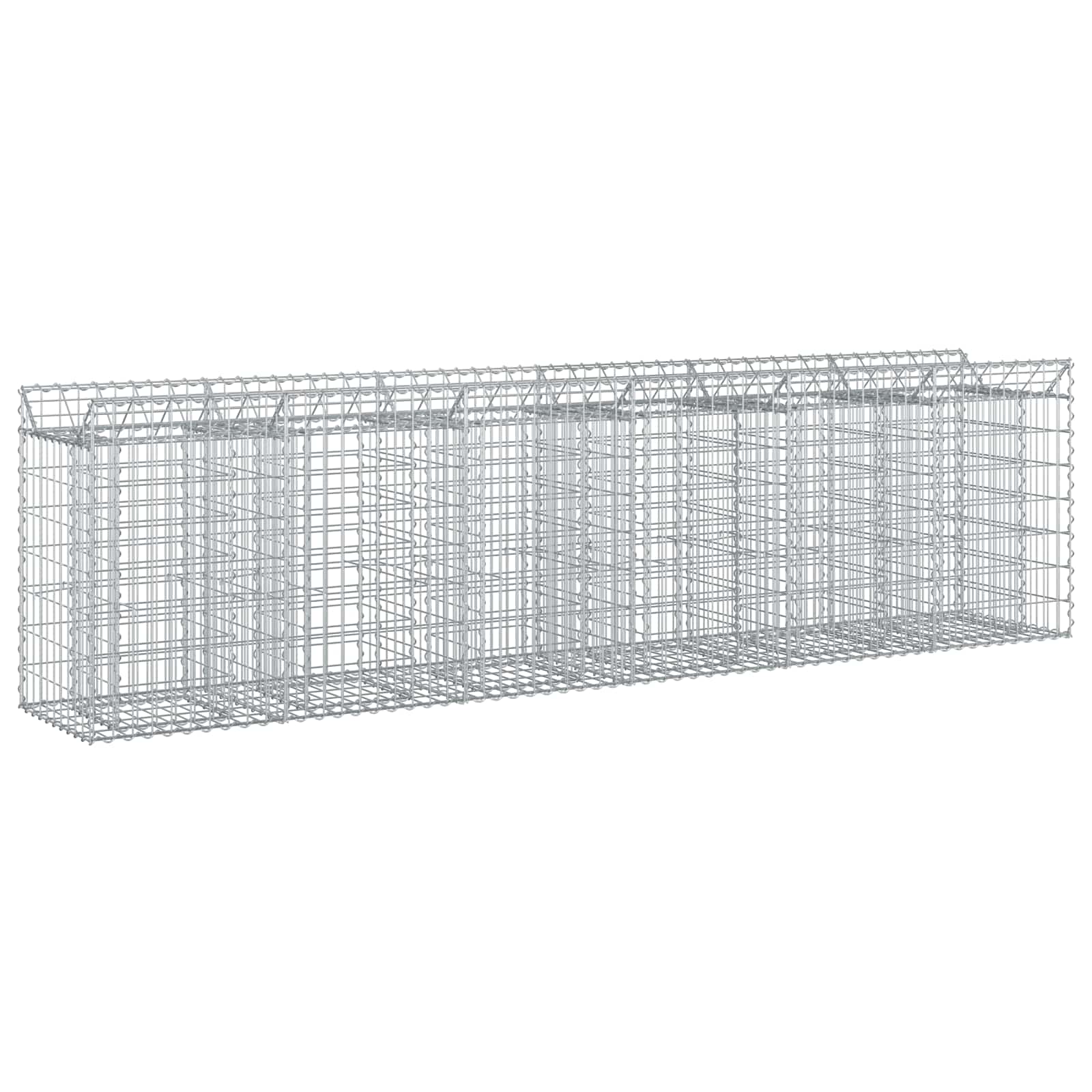 vidaXL Gabion Verhoogd Bed 2 pcs Zilver 300 x 50 x 60 cm