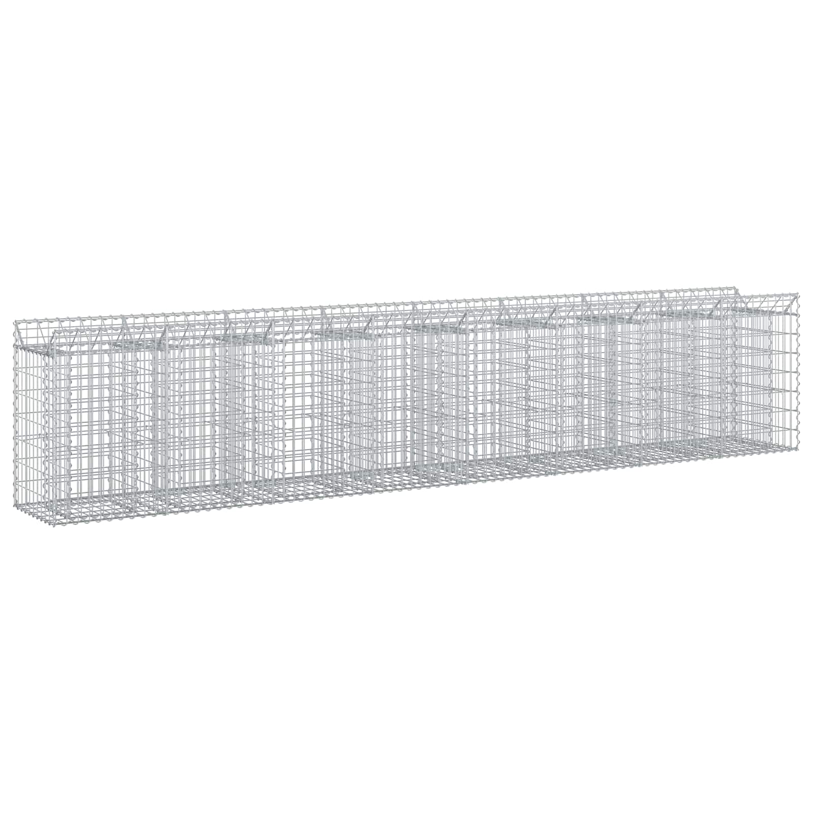 vidaXL Gabion Verhoogd Bed 2 pcs Zilver 300 x 50 x 60 cm