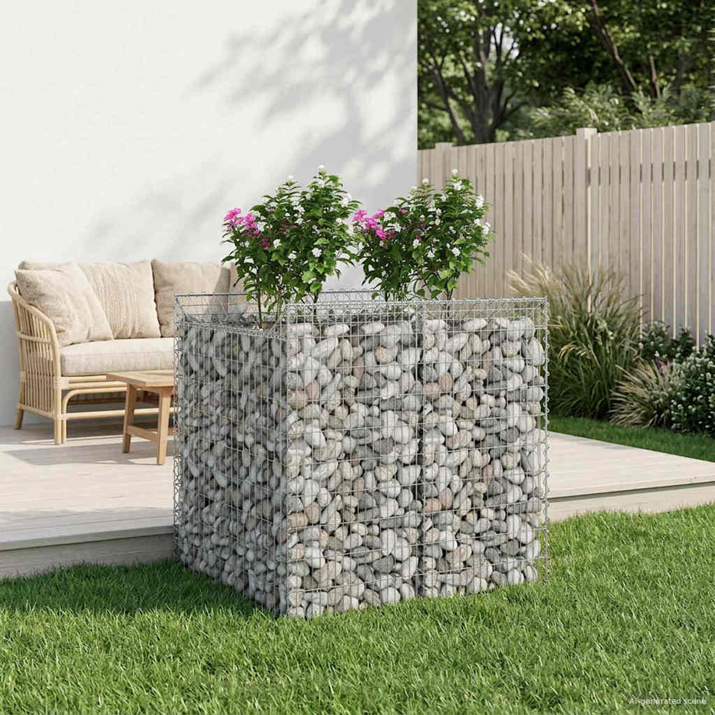 vidaXL Gabion Verhoogd Bed 2 pcs Zilver 300 x 50 x 60 cm