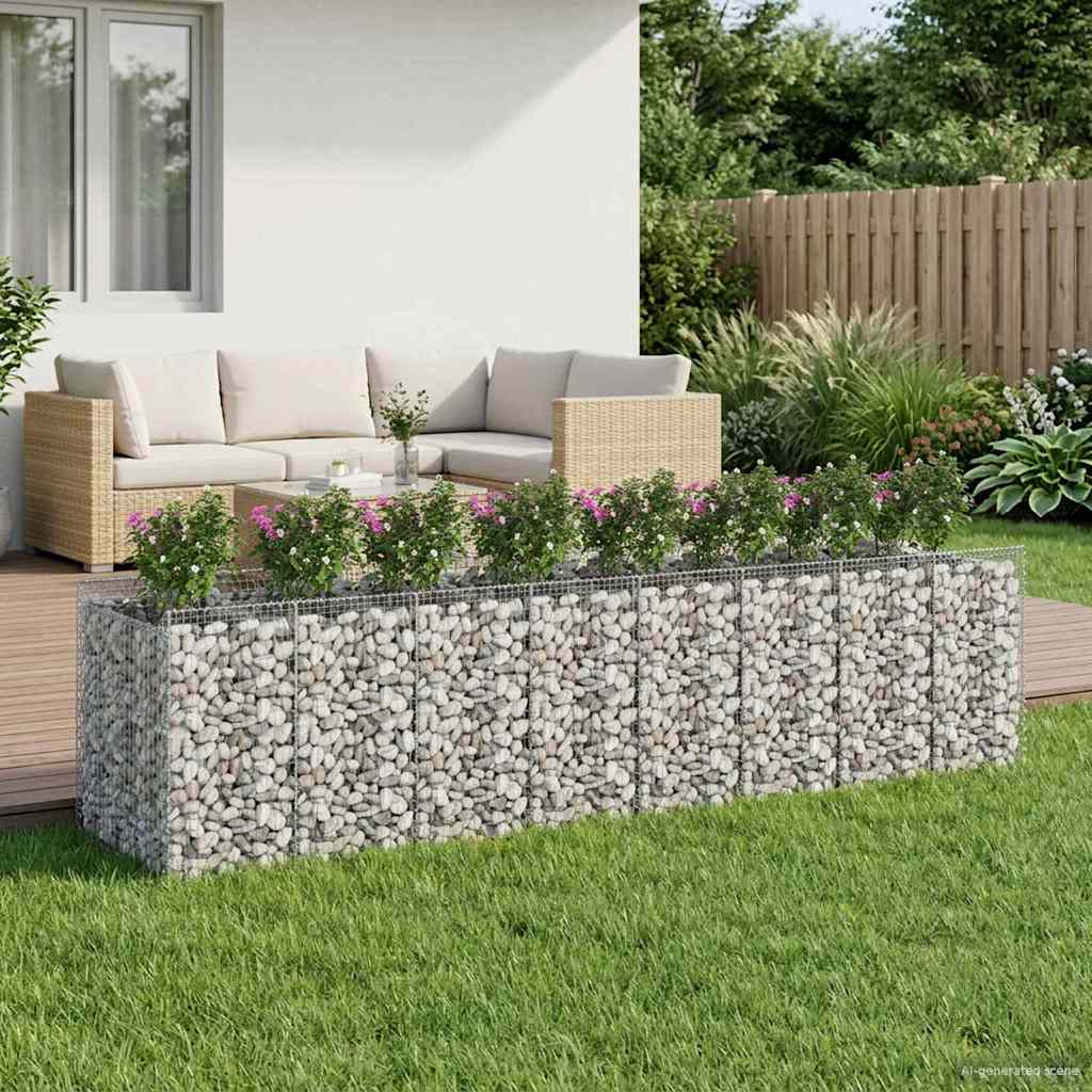 vidaXL Gabion Verhoogd Bed 2 pcs Zilver 300 x 50 x 60 cm