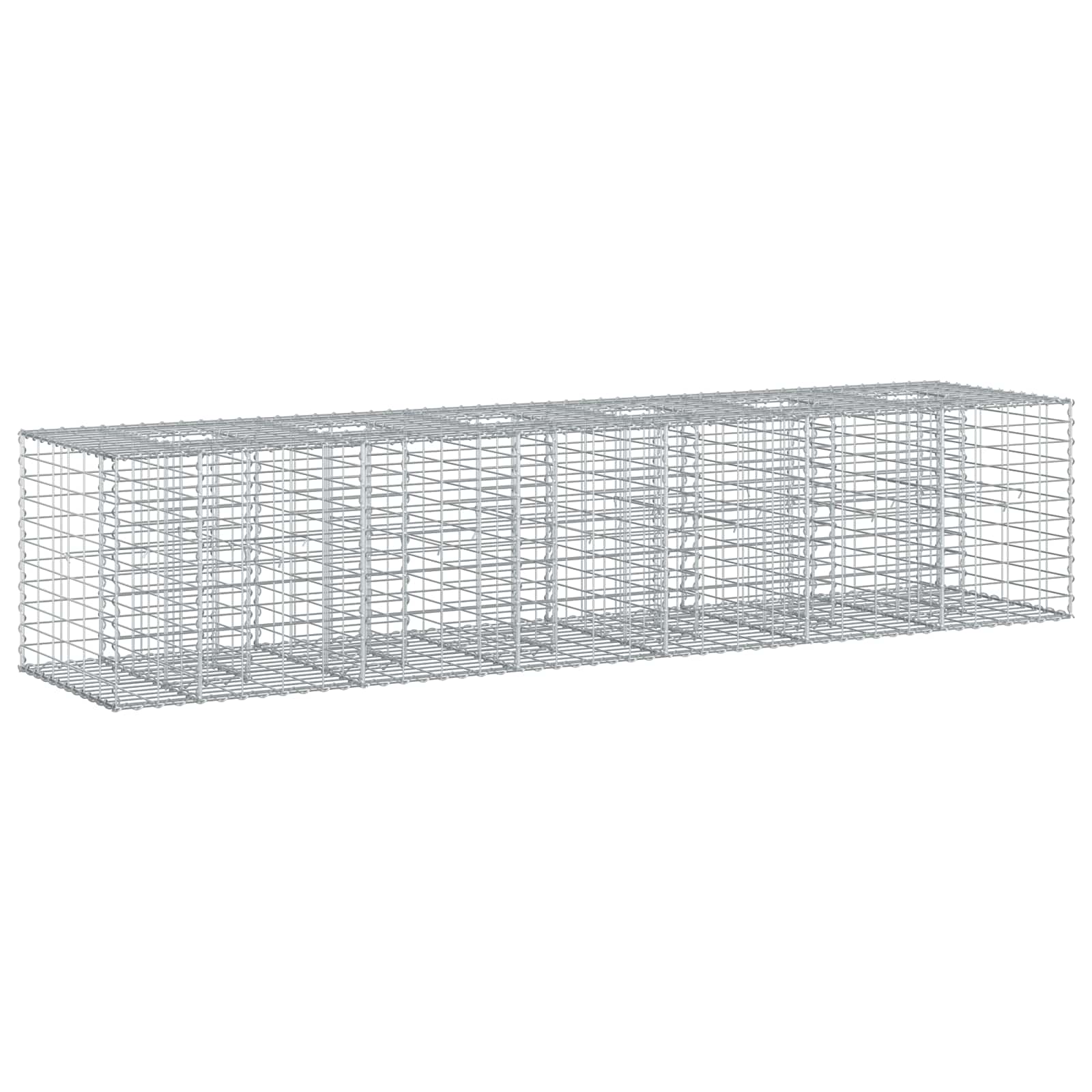 vidaXL Gabion Verhoogd Bed 2 pcs Zilver 260 x 60 x 55 cm