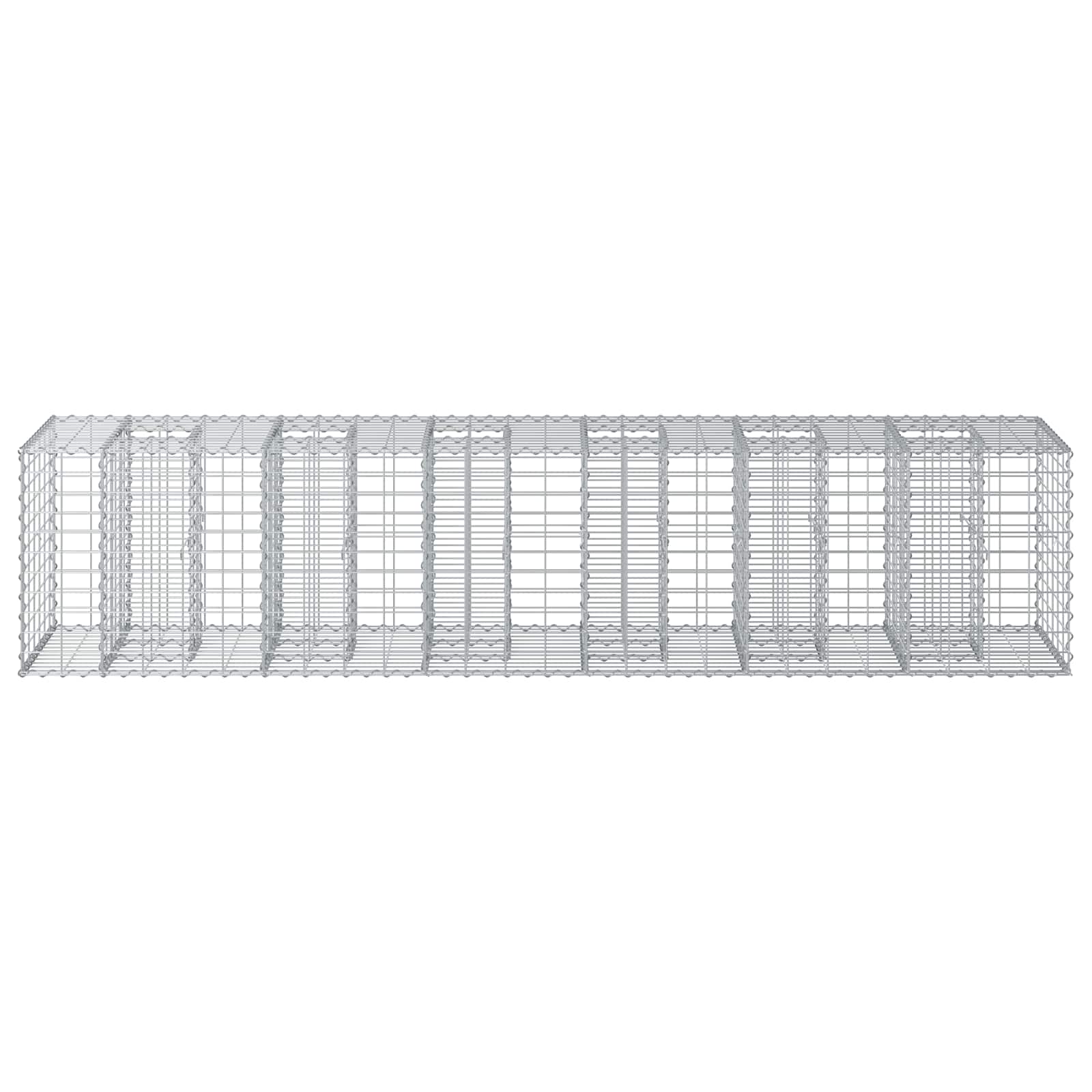 vidaXL Gabion Verhoogd Bed 2 pcs Zilver 260 x 60 x 55 cm