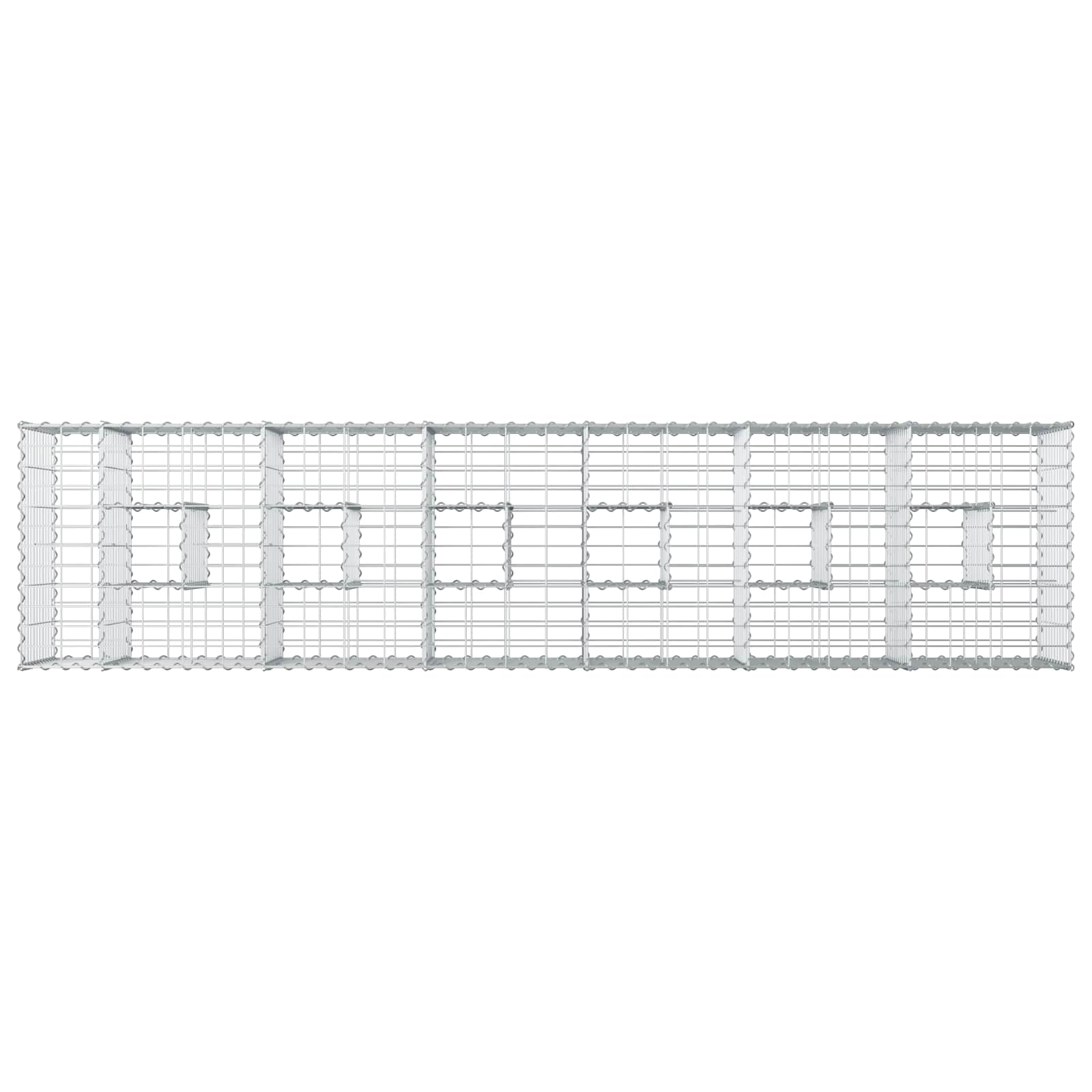 vidaXL Gabion Verhoogd Bed 2 pcs Zilver 260 x 60 x 55 cm