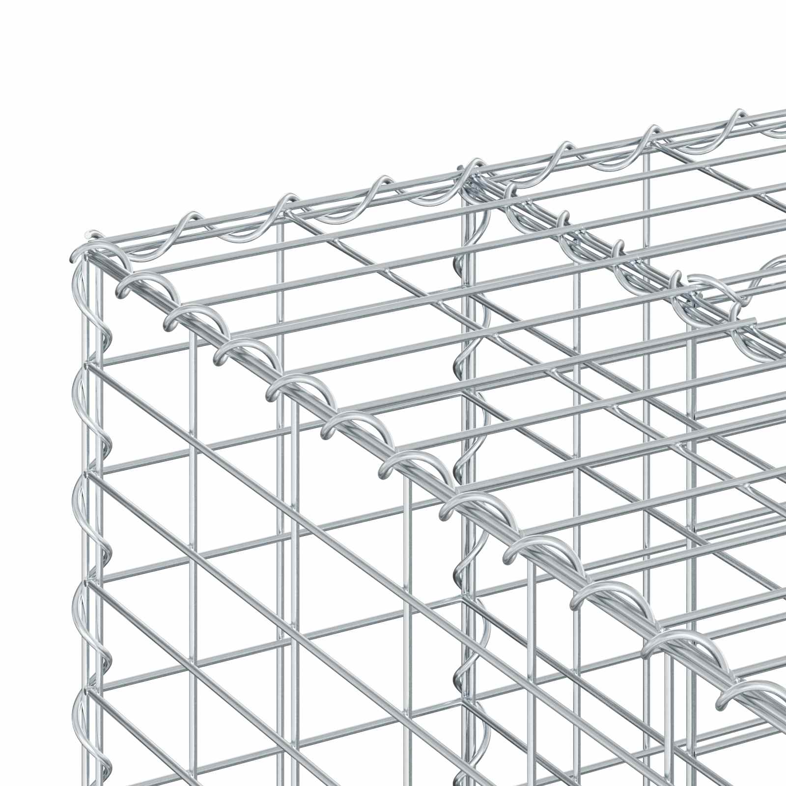 vidaXL Gabion Verhoogd Bed 2 pcs Zilver 260 x 60 x 55 cm