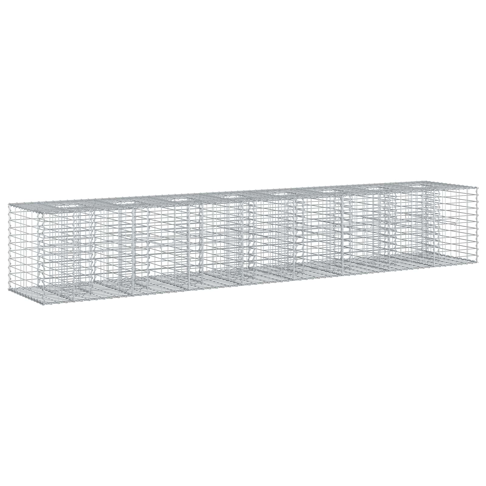 vidaXL Gabion Verhoogd Bed 2 pcs Zilver 260 x 60 x 55 cm
