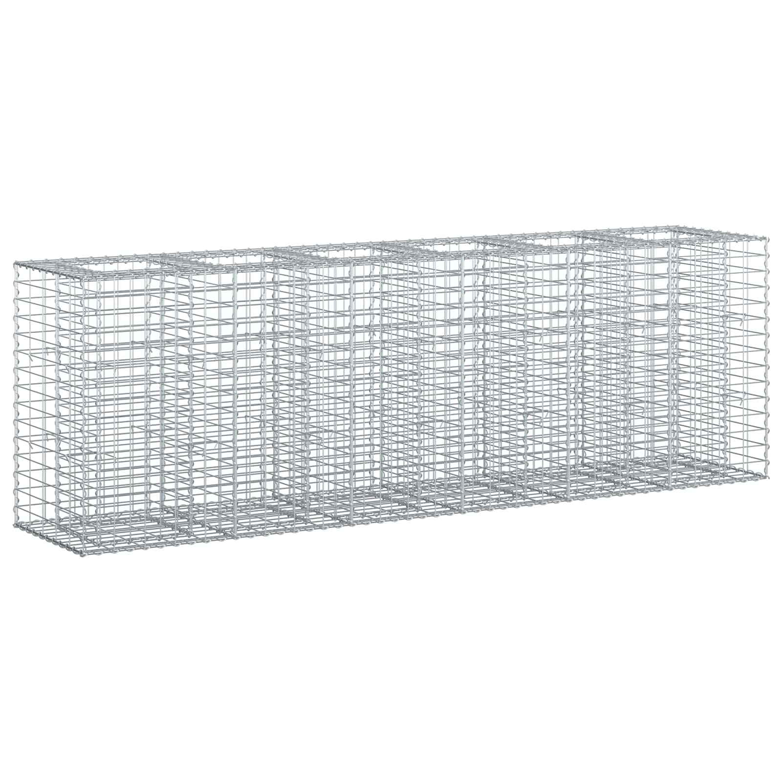 vidaXL Gabion Verhoogd Bed 2 pcs Zilver 260 x 60 x 55 cm
