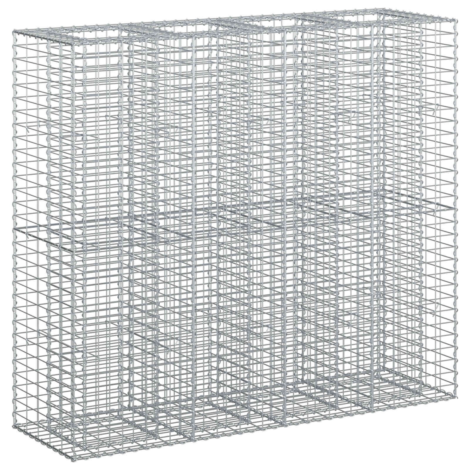 vidaXL Gabion Verhoogd Bed 2 pcs Zilver 260 x 60 x 55 cm