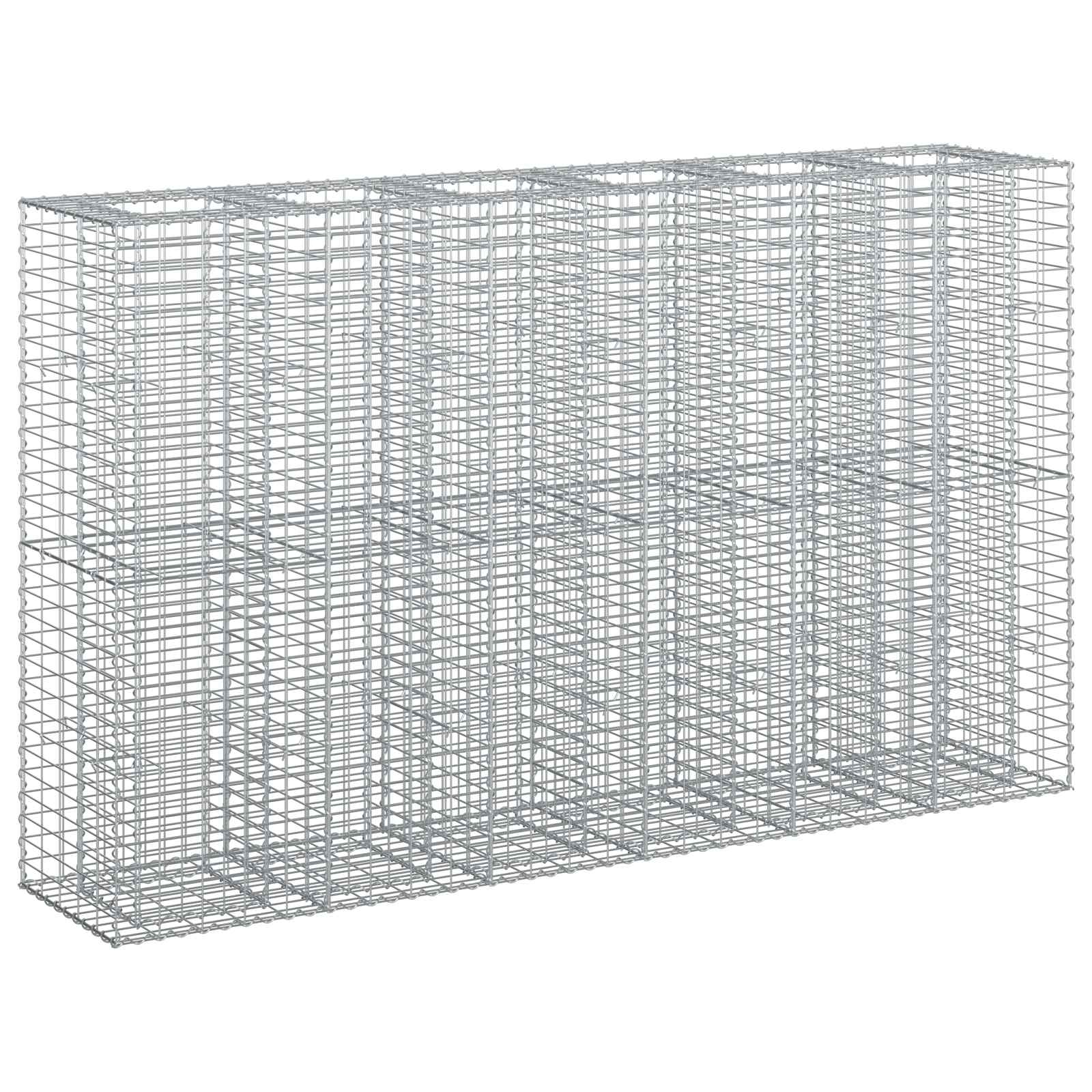 vidaXL Gabion Verhoogd Bed 2 pcs Zilver 260 x 60 x 55 cm