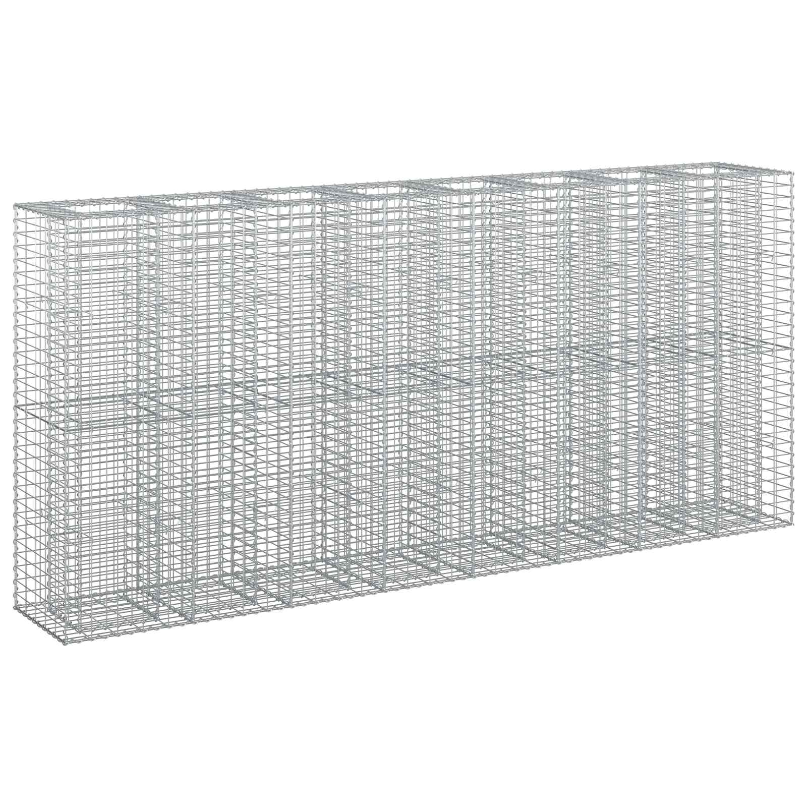 vidaXL Gabion Verhoogd Bed 2 pcs Zilver 260 x 60 x 55 cm
