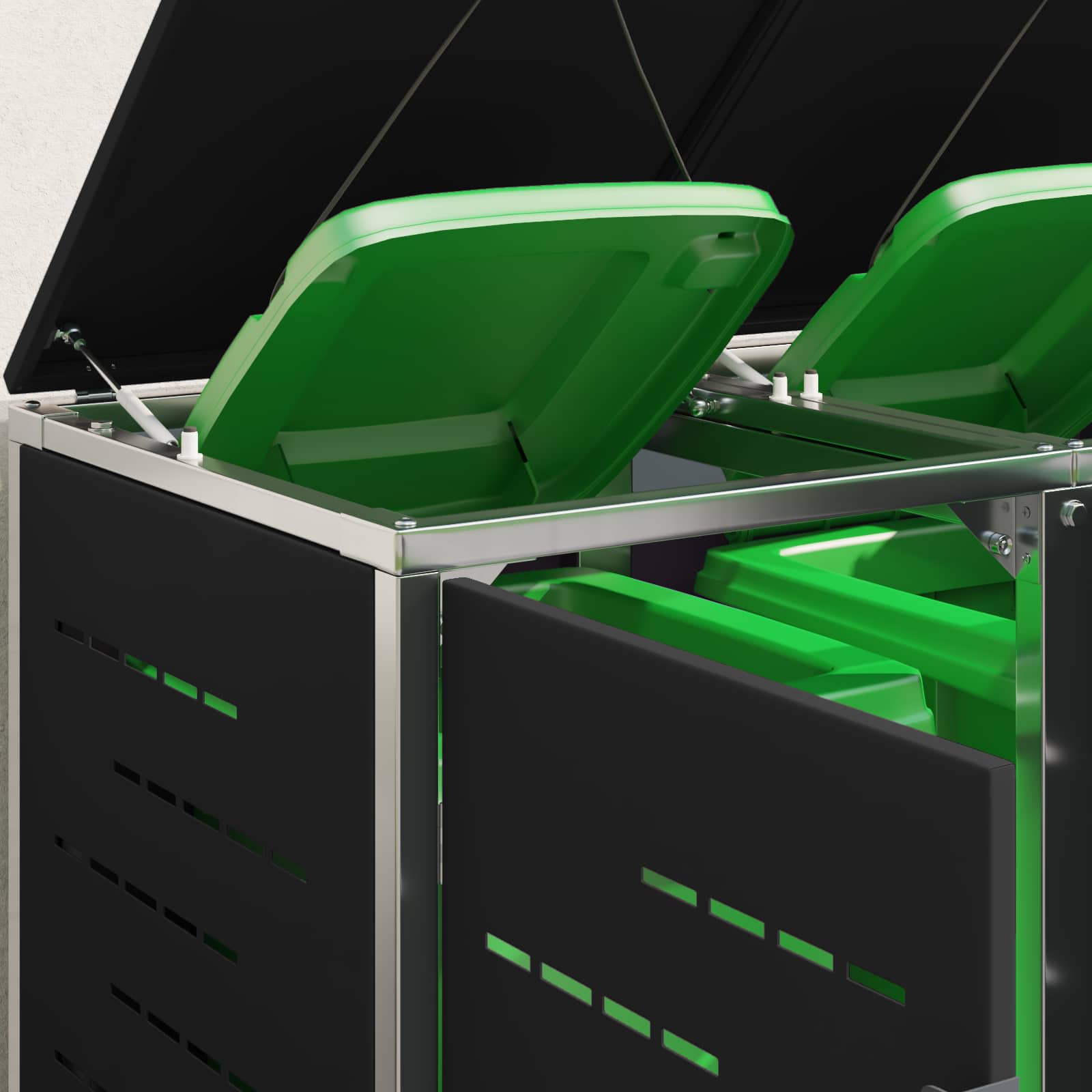 vidaXL Opbergcontainer voor wielen voor 3 containers gemaakt van roestvrijstaal