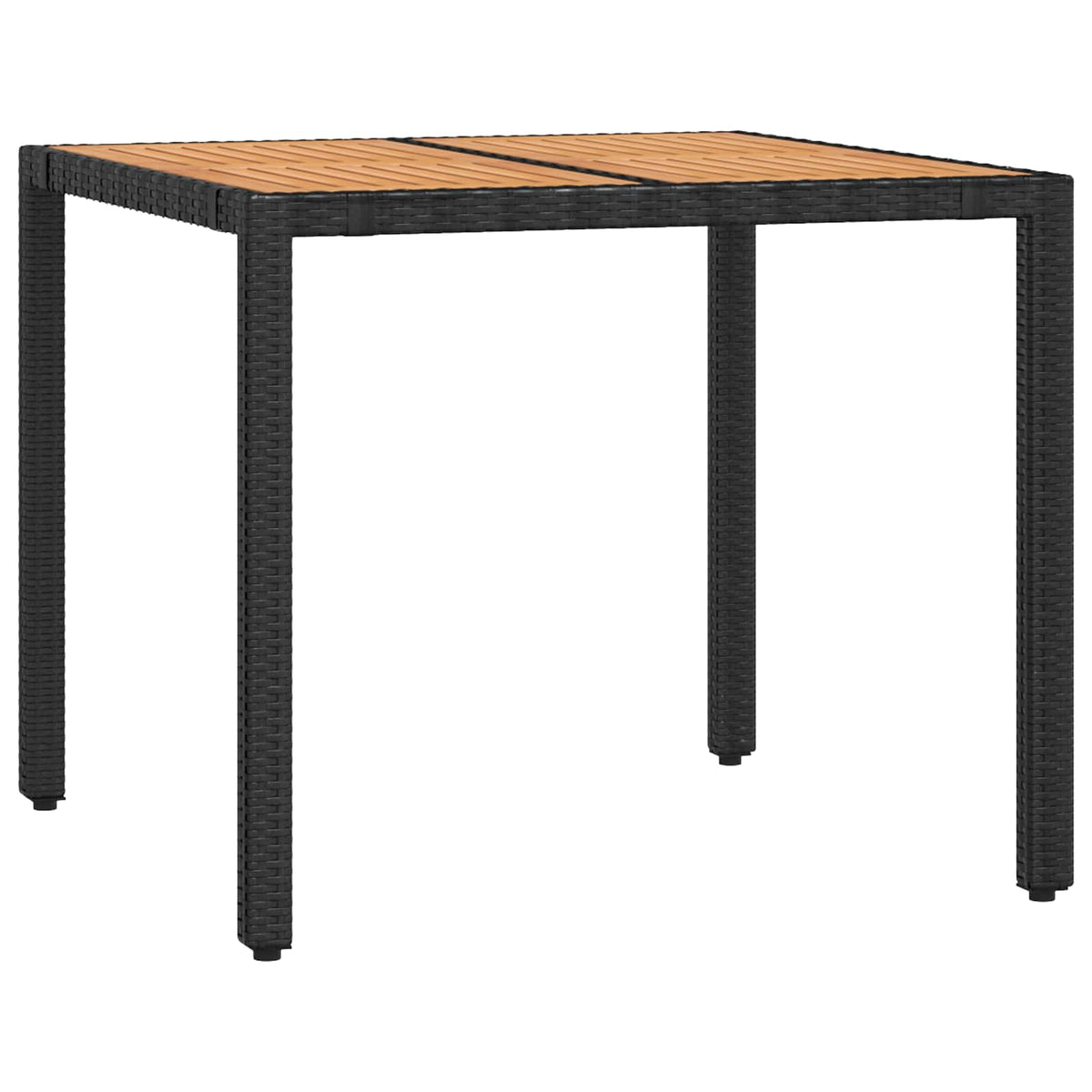 vidaXL Buiten eettafelset 3 st Zwart PE Rattan en Poeder-Coated Staal
