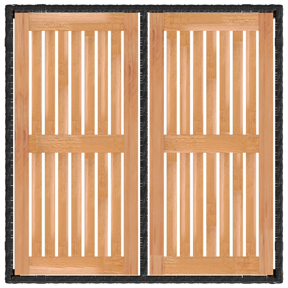 vidaXL Buiten eettafelset 3 st Zwart PE Rattan en Poeder-Coated Staal