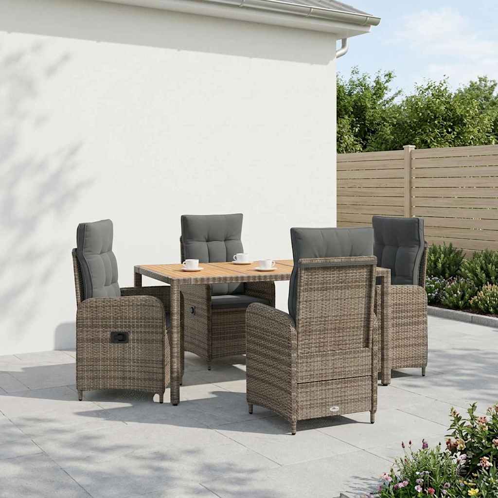 vidaXL Buiten eettafelset 3 st Zwart PE Rattan en Poeder-Coated Staal