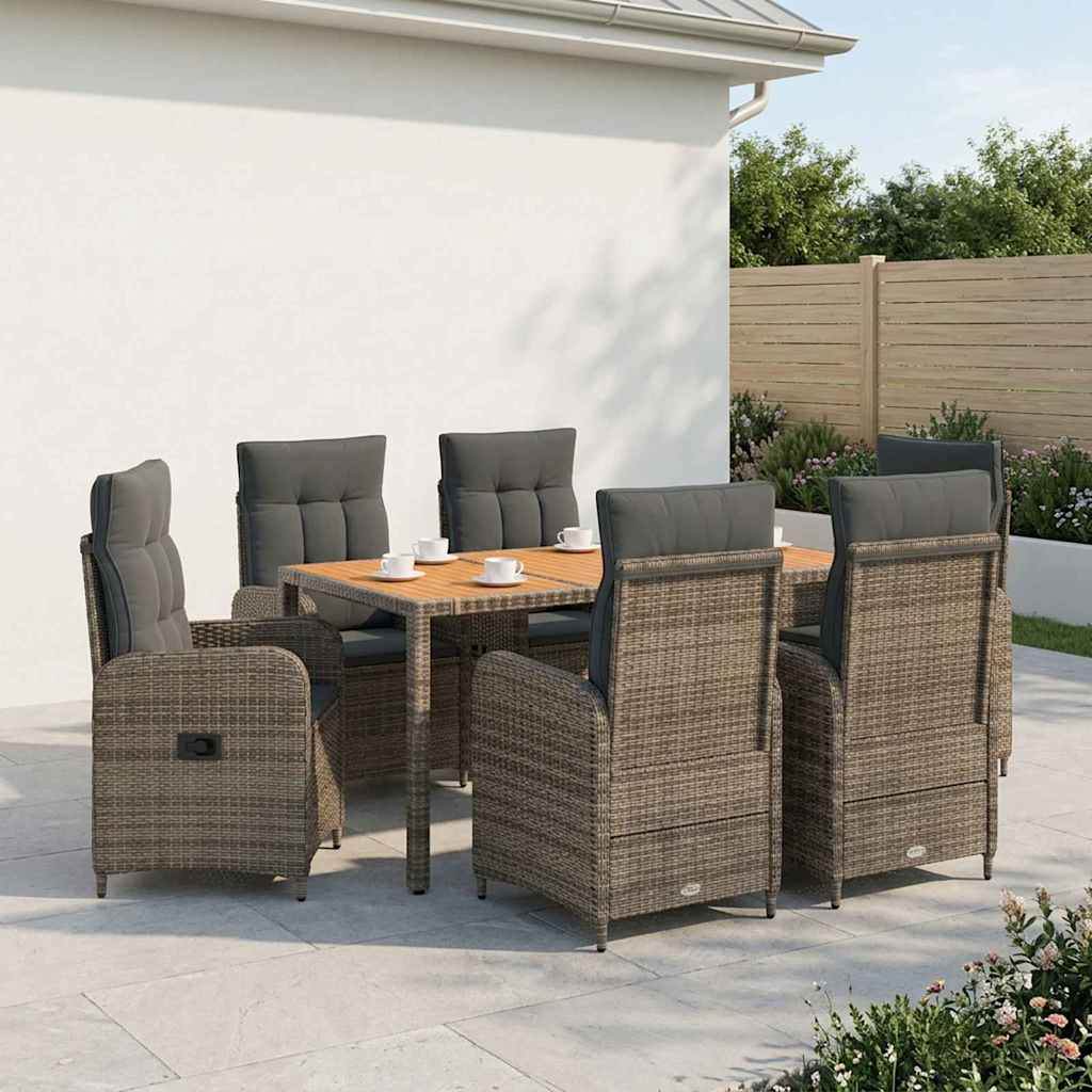 vidaXL Buiten eettafelset 3 st Zwart PE Rattan en Poeder-Coated Staal