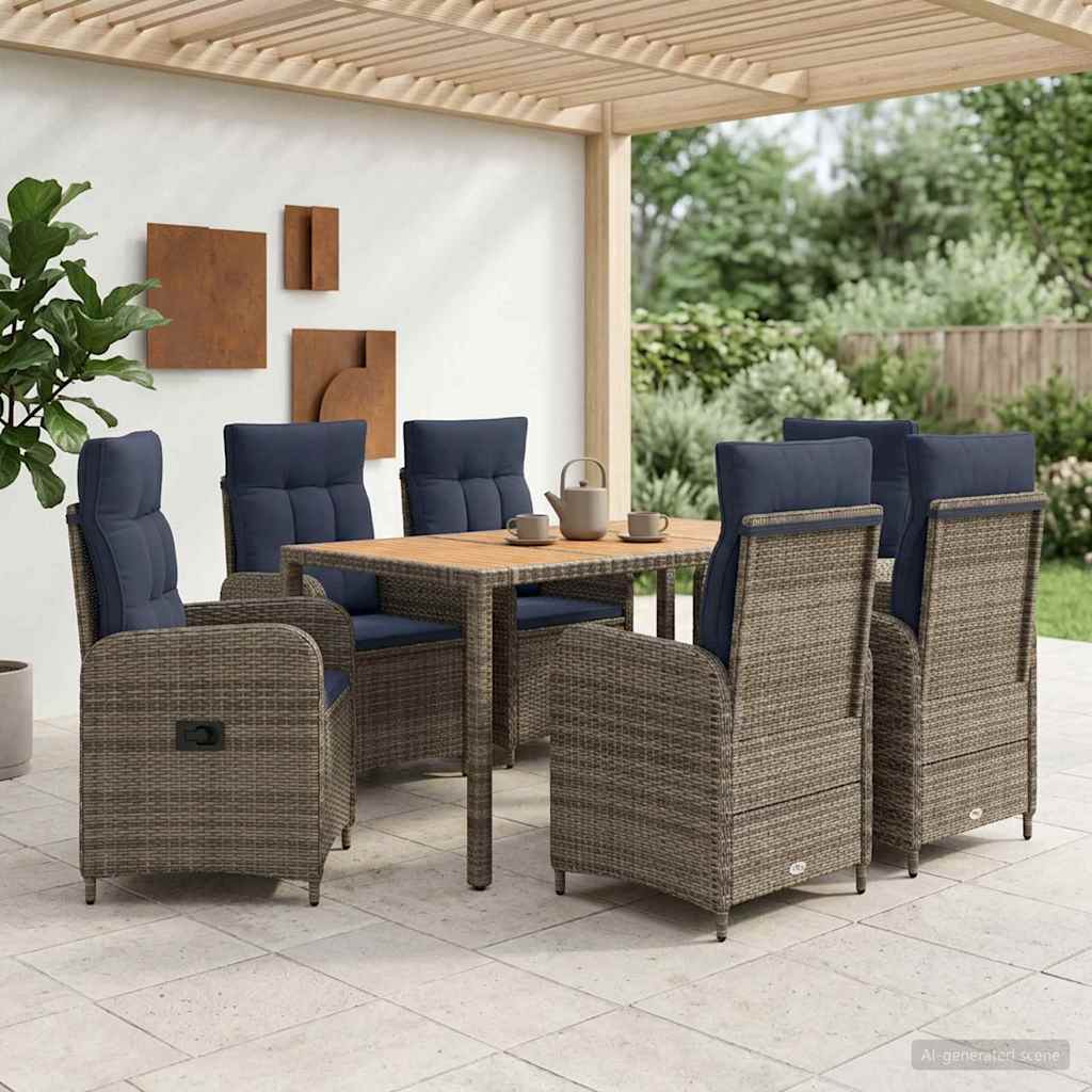 vidaXL Buiten eettafelset 3 st Zwart PE Rattan en Poeder-Coated Staal