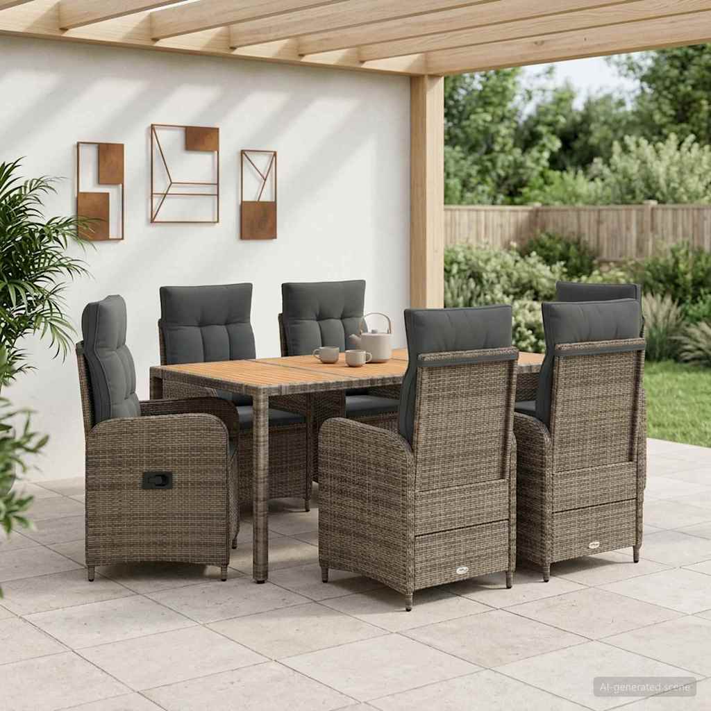 vidaXL Buiten eettafelset 3 st Zwart PE Rattan en Poeder-Coated Staal