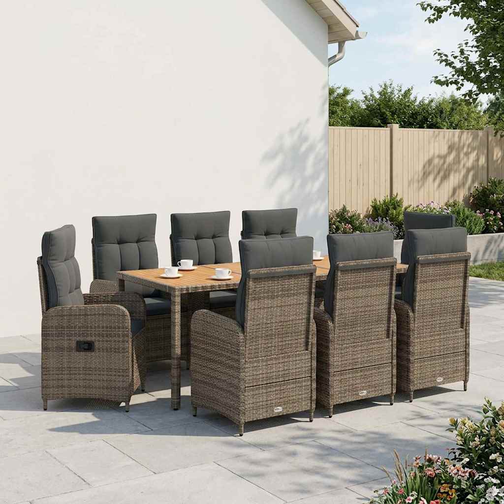 vidaXL Buiten eettafelset 3 st Zwart PE Rattan en Poeder-Coated Staal