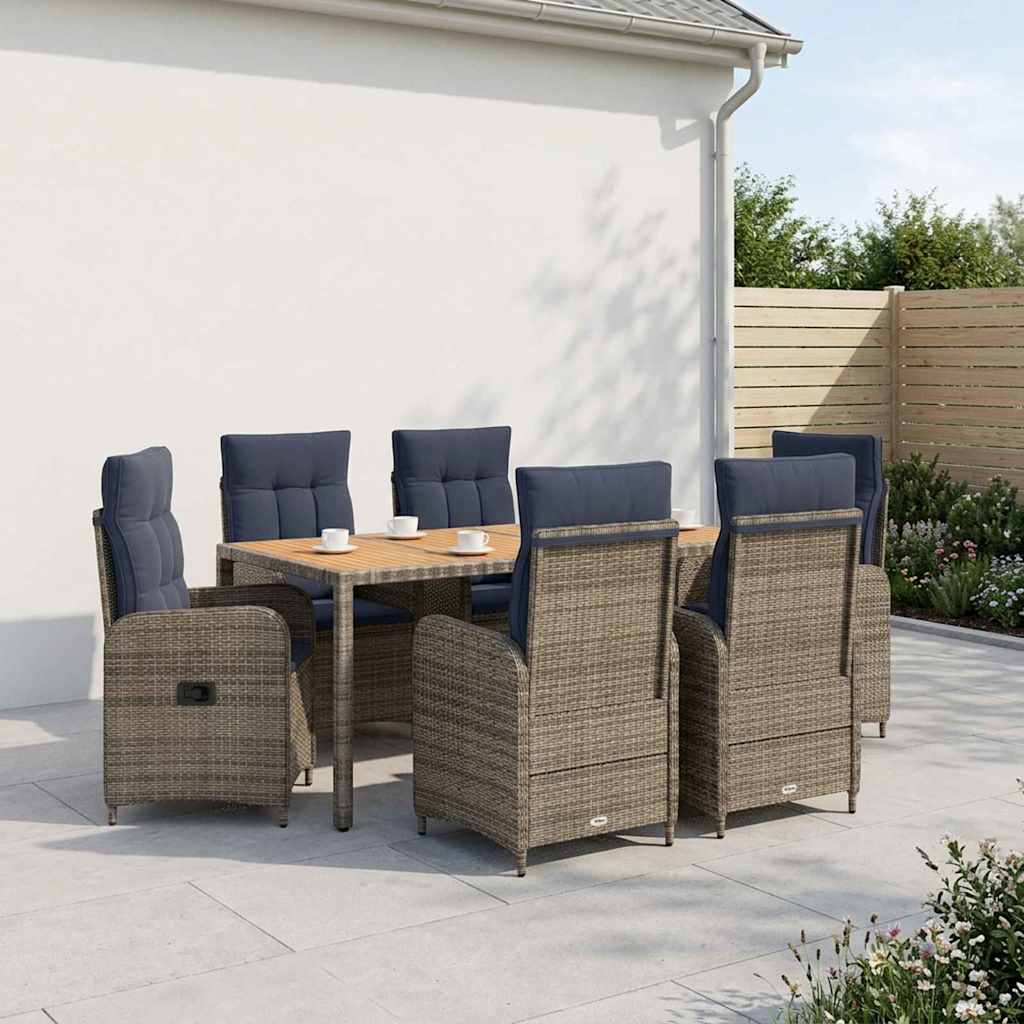 vidaXL Buiten eettafelset 3 st Zwart PE Rattan en Poeder-Coated Staal