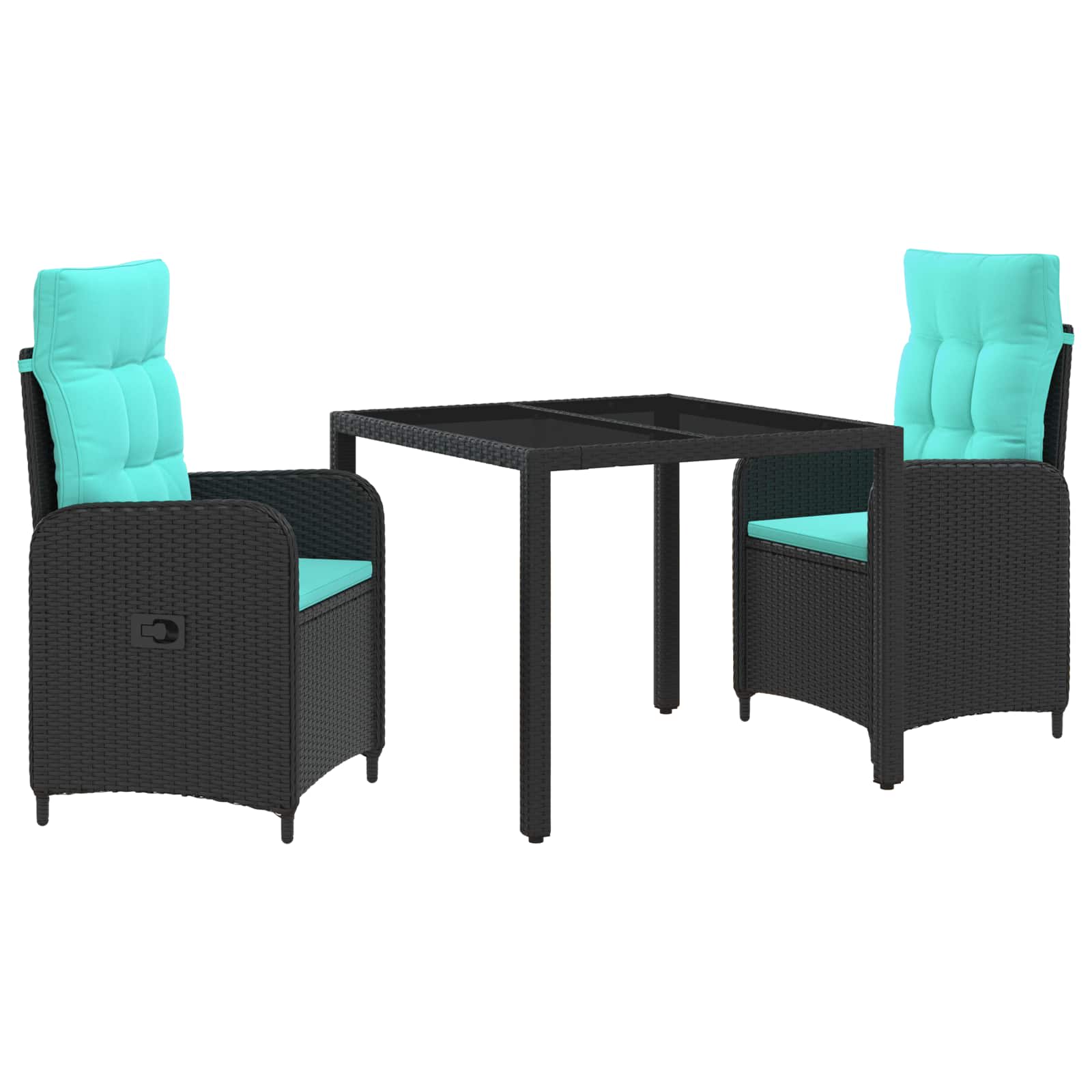vidaXL Buiten eettafelset 3 pcs PE Rattan en Poeder-Coated Staal