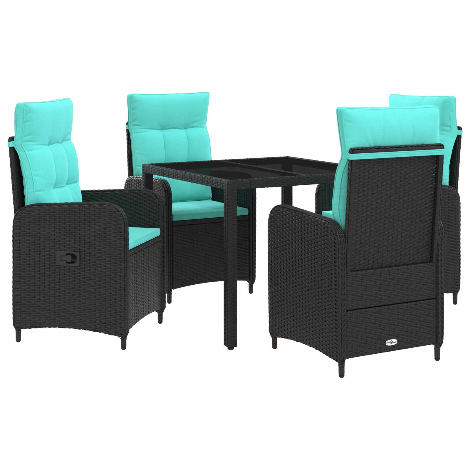 vidaXL Buiten eettafelset 3 pcs PE Rattan en Poeder-Coated Staal