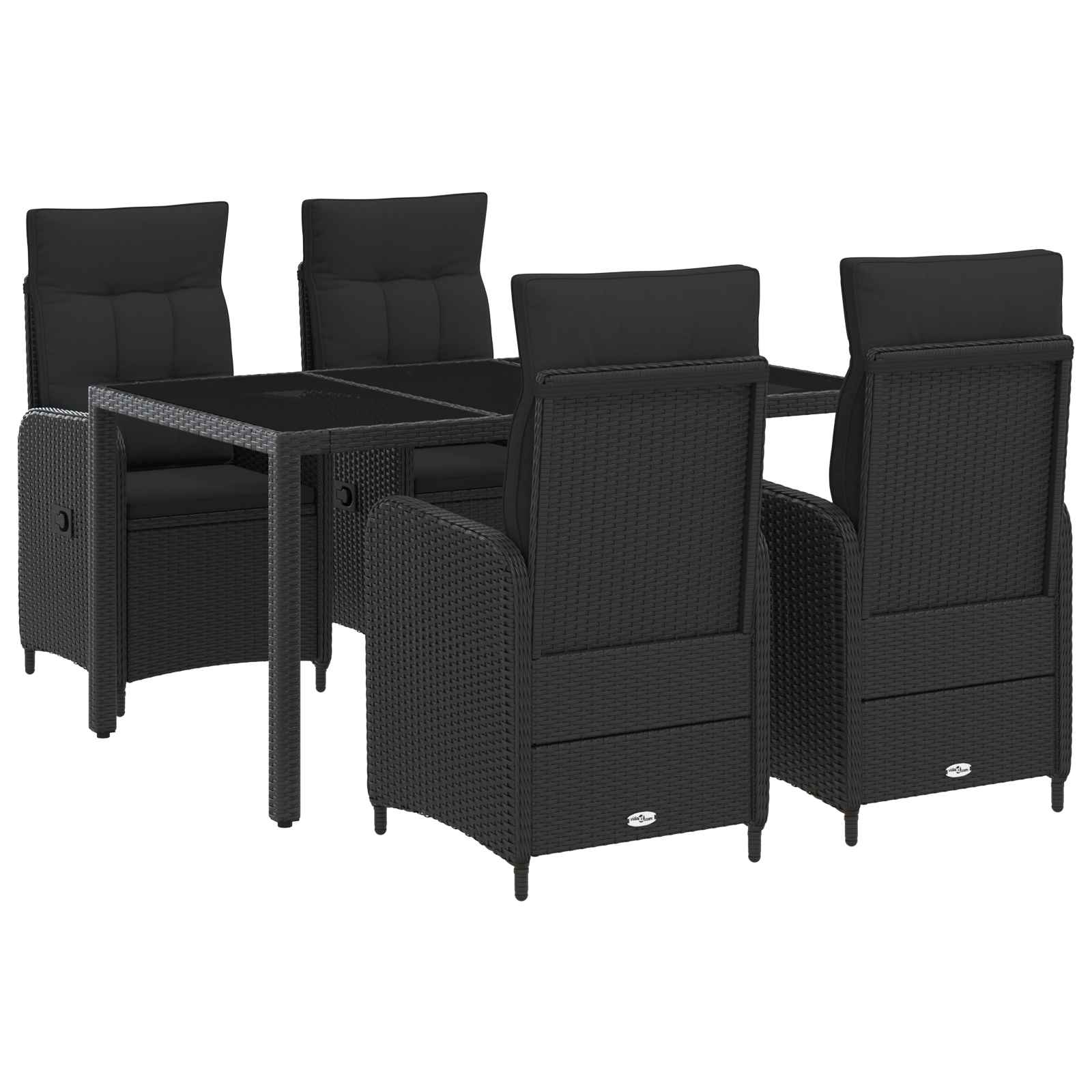 vidaXL Buiten eettafelset 3 pcs PE Rattan en Poeder-Coated Staal