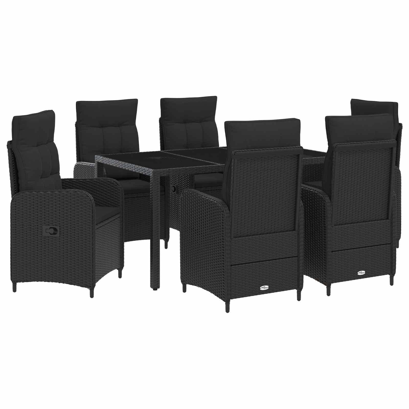 vidaXL Buiten eettafelset 3 pcs PE Rattan en Poeder-Coated Staal