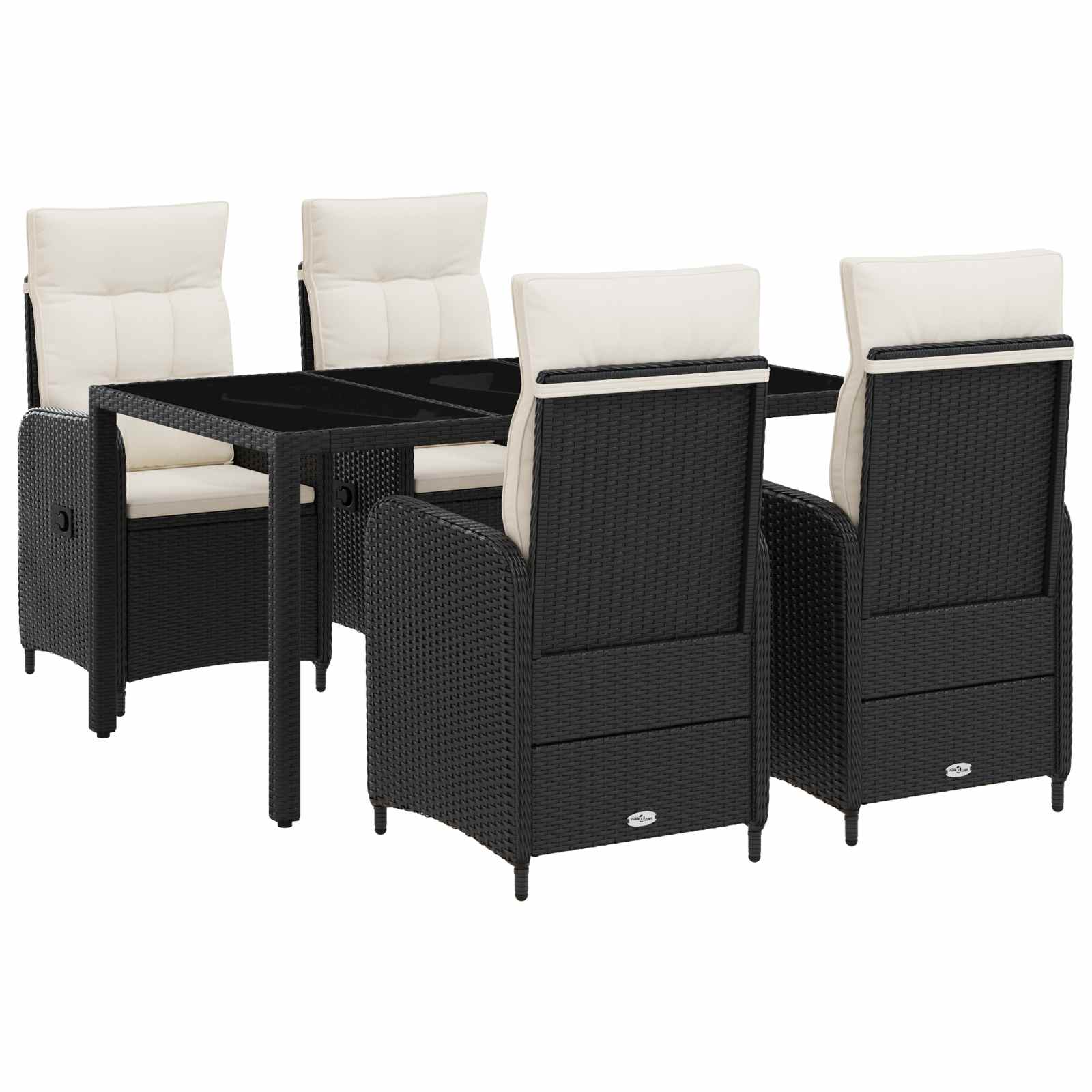 vidaXL Buiten eettafelset 3 pcs PE Rattan en Poeder-Coated Staal