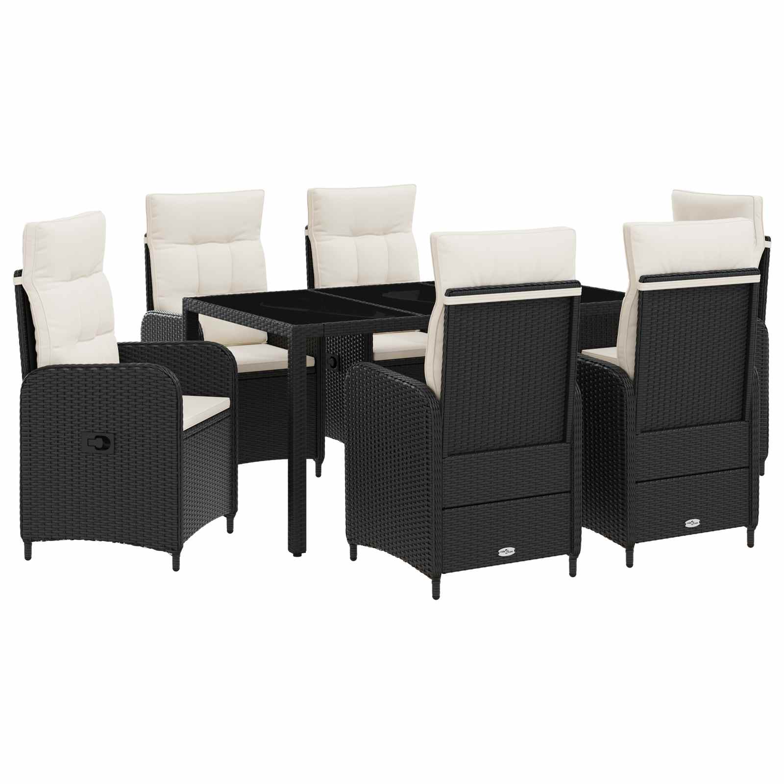 vidaXL Buiten eettafelset 3 pcs PE Rattan en Poeder-Coated Staal
