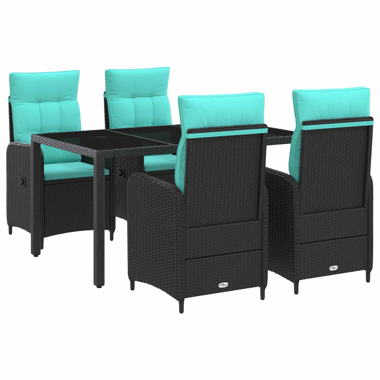 vidaXL Buiten eettafelset 3 pcs PE Rattan en Poeder-Coated Staal