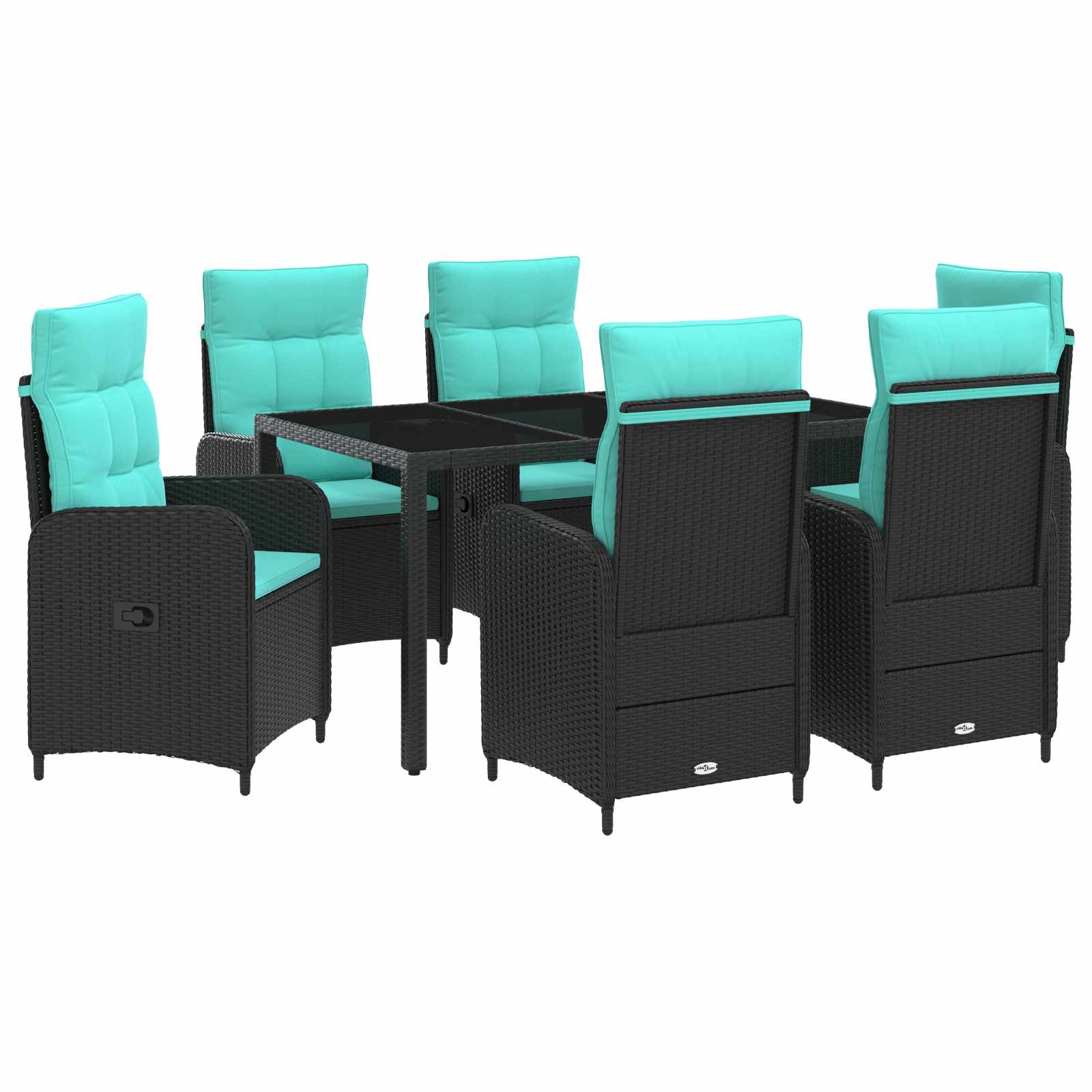 vidaXL Buiten eettafelset 3 pcs PE Rattan en Poeder-Coated Staal