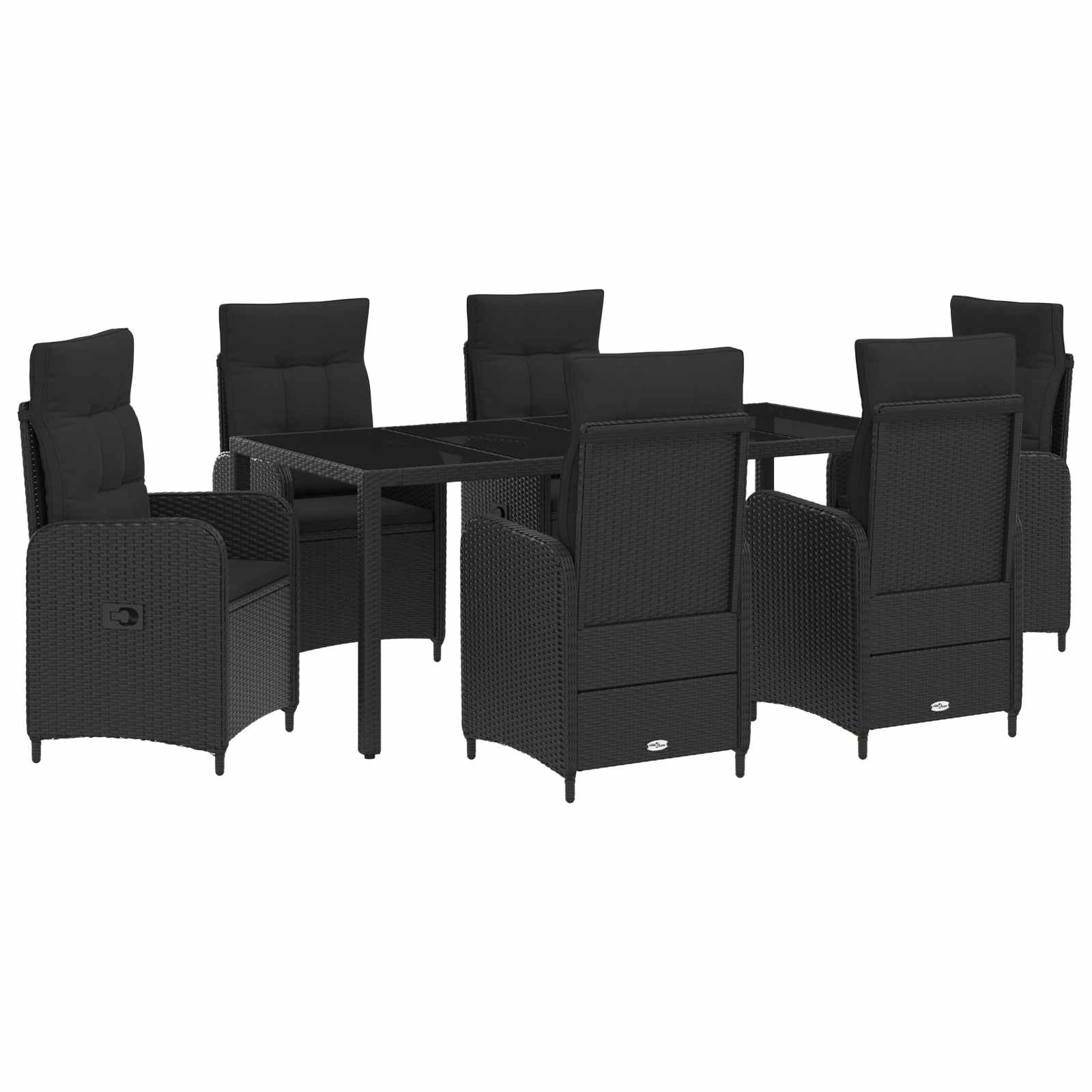 vidaXL Buiten eettafelset 3 pcs PE Rattan en Poeder-Coated Staal