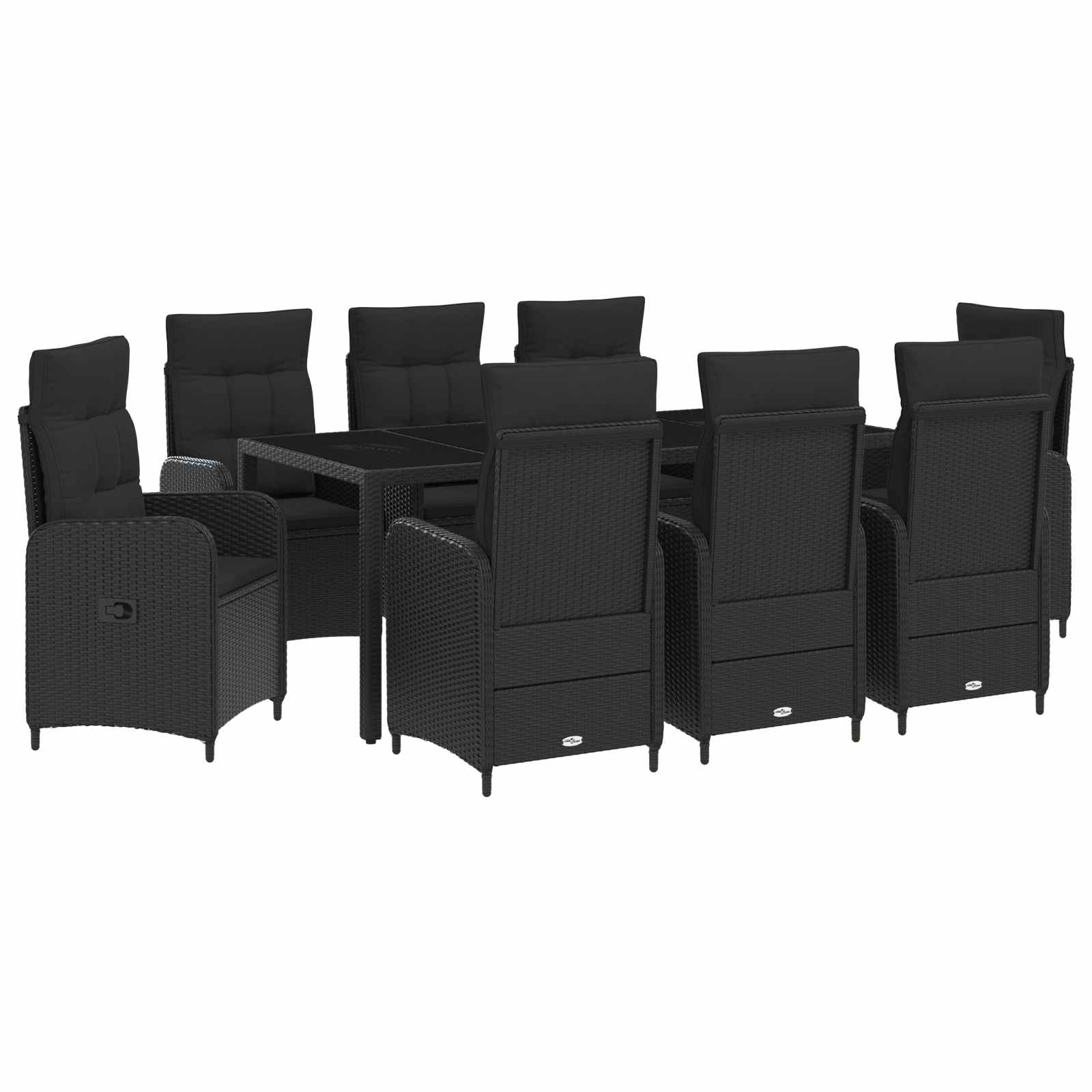 vidaXL Buiten eettafelset 3 pcs PE Rattan en Poeder-Coated Staal