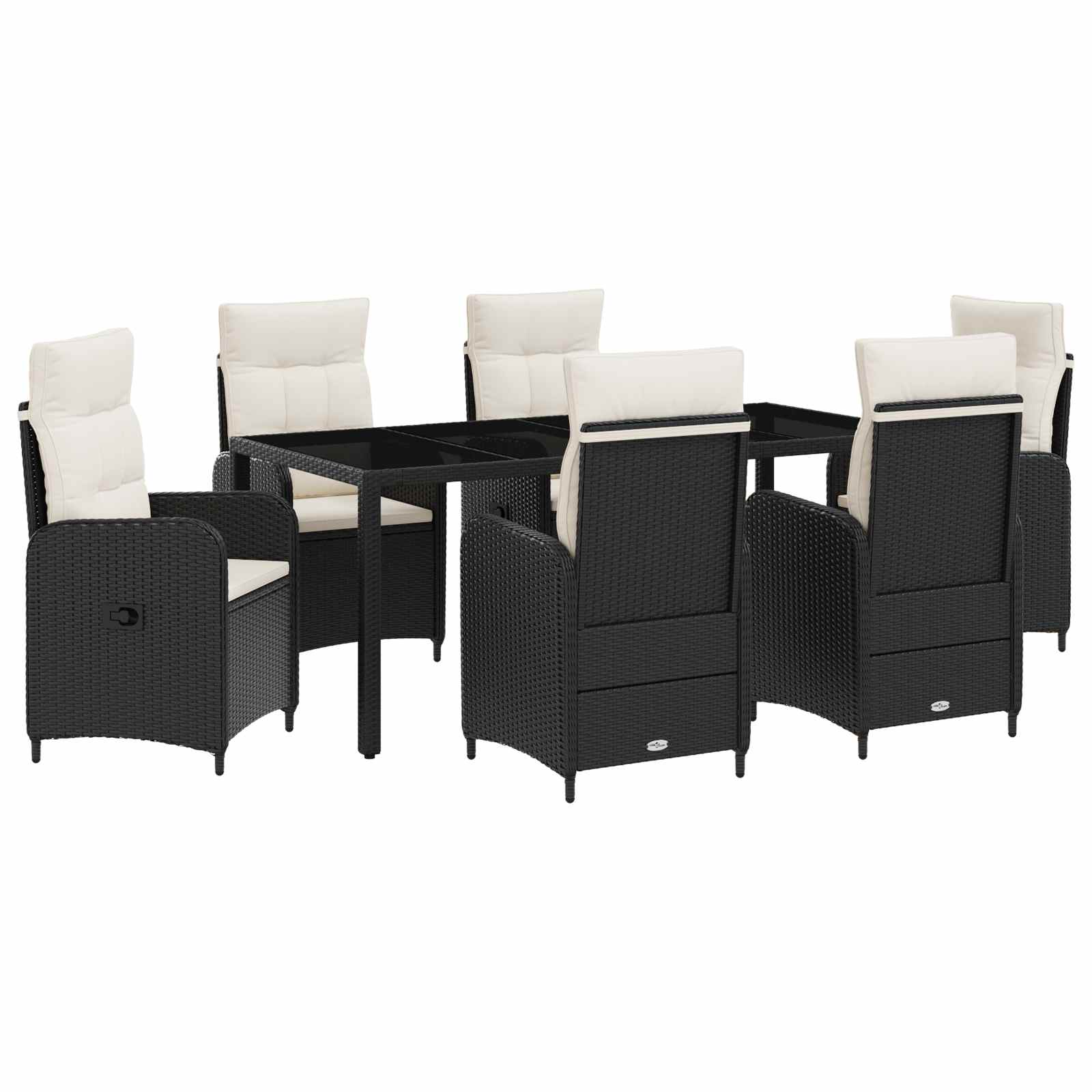 vidaXL Buiten eettafelset 3 pcs PE Rattan en Poeder-Coated Staal