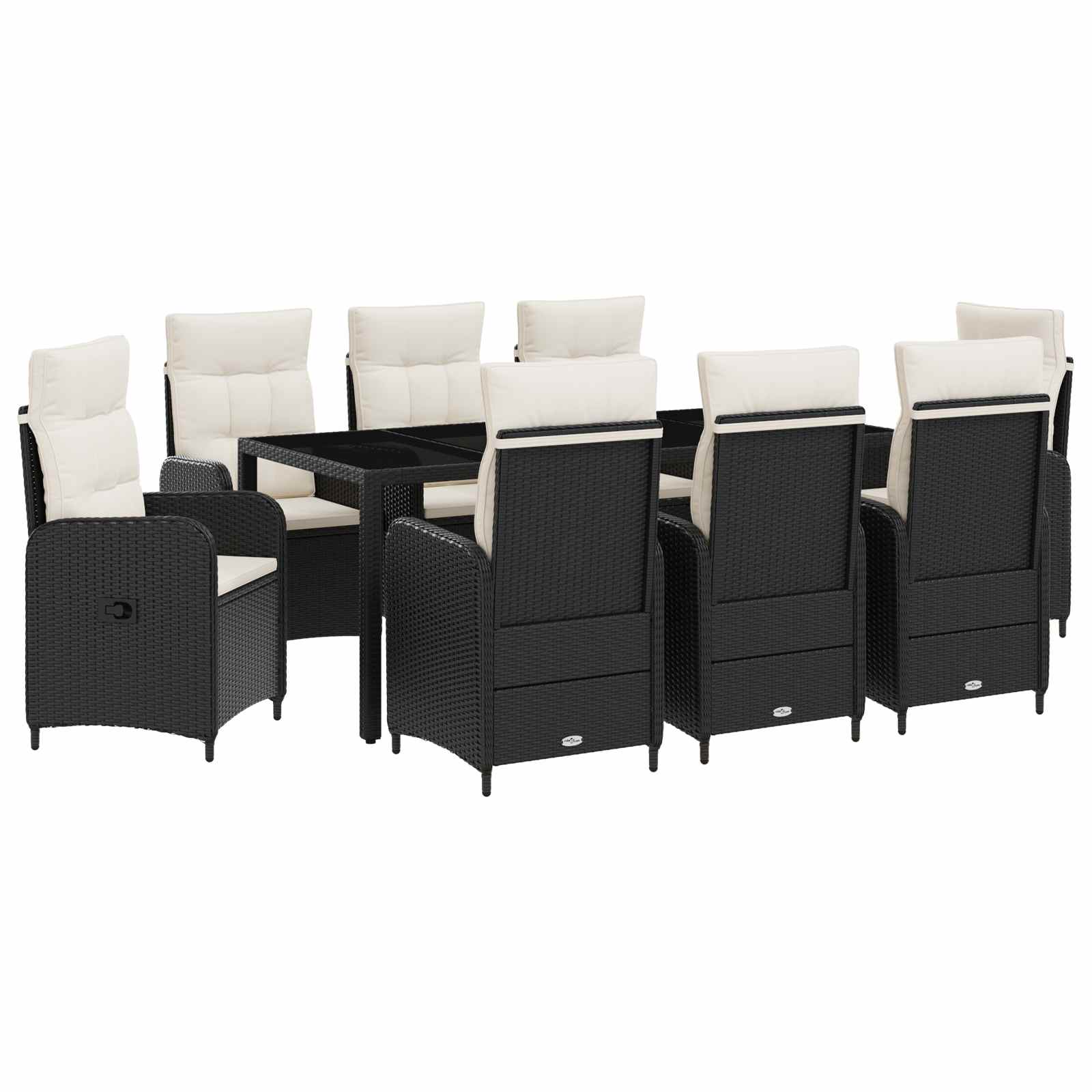 vidaXL Buiten eettafelset 3 pcs PE Rattan en Poeder-Coated Staal