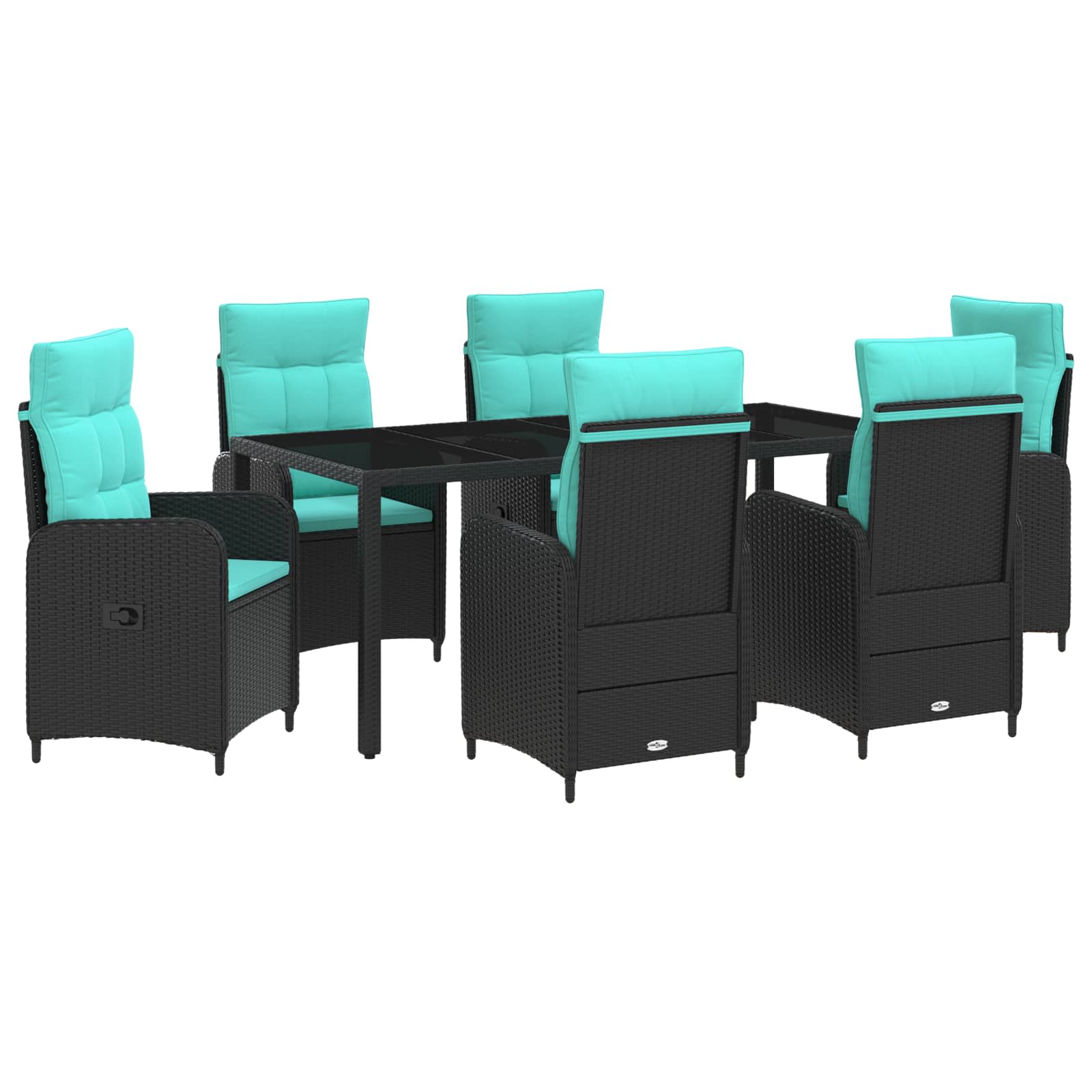 vidaXL Buiten eettafelset 3 pcs PE Rattan en Poeder-Coated Staal