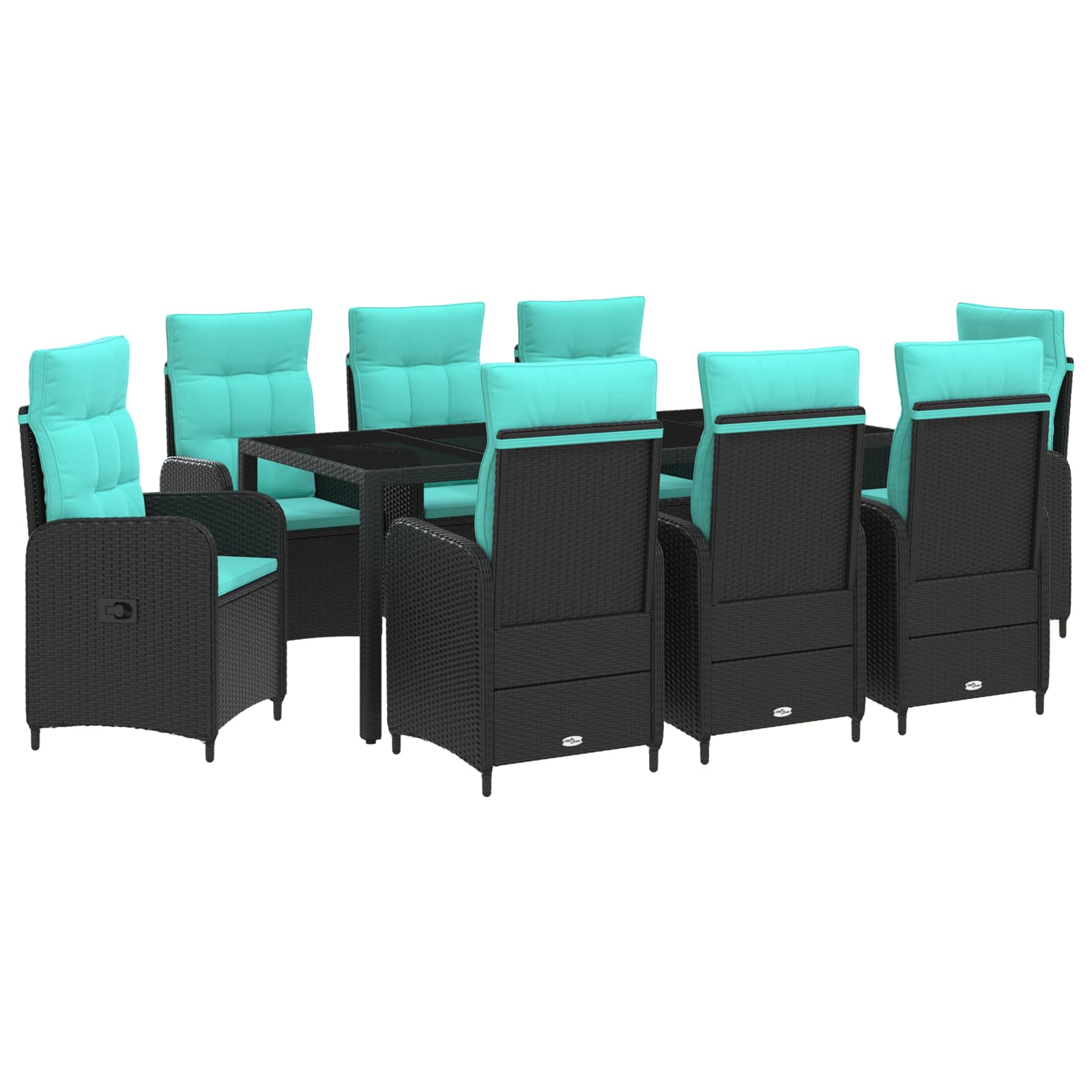 vidaXL Buiten eettafelset 3 pcs PE Rattan en Poeder-Coated Staal