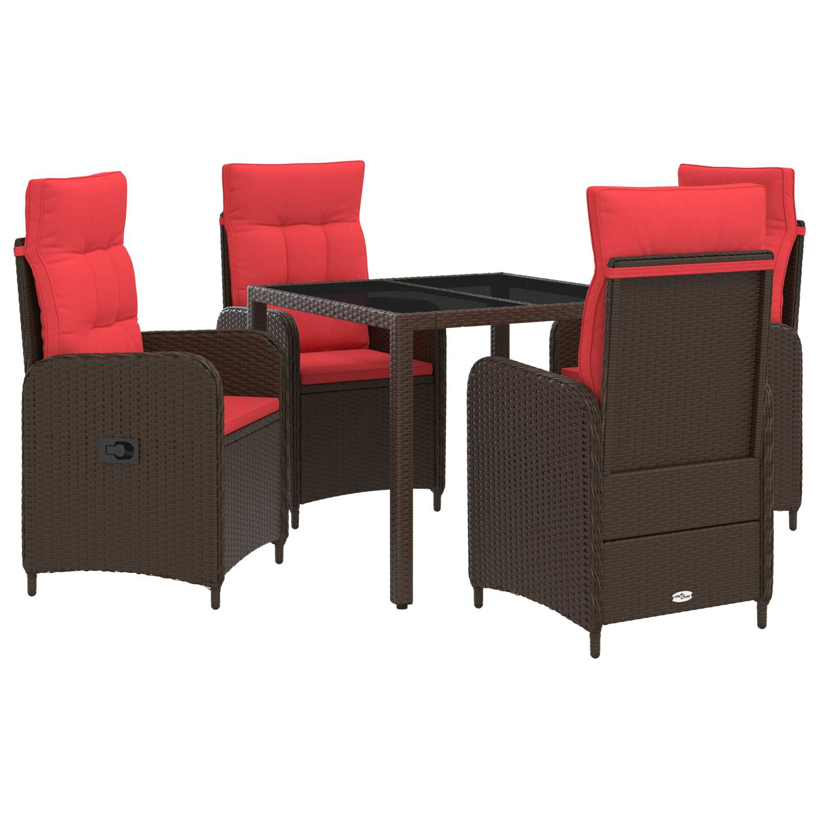 vidaXL Buiten eettafelset 3 pcs PE Rattan en Poeder-Coated Staal