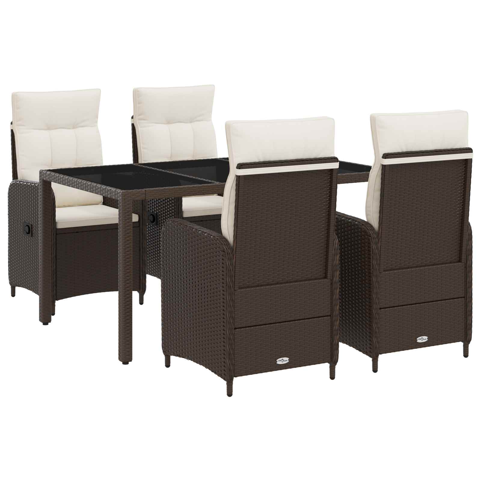 vidaXL Buiten eettafelset 3 pcs PE Rattan en Poeder-Coated Staal