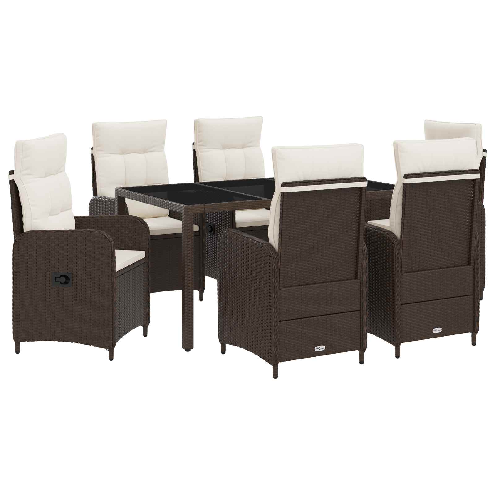 vidaXL Buiten eettafelset 3 pcs PE Rattan en Poeder-Coated Staal
