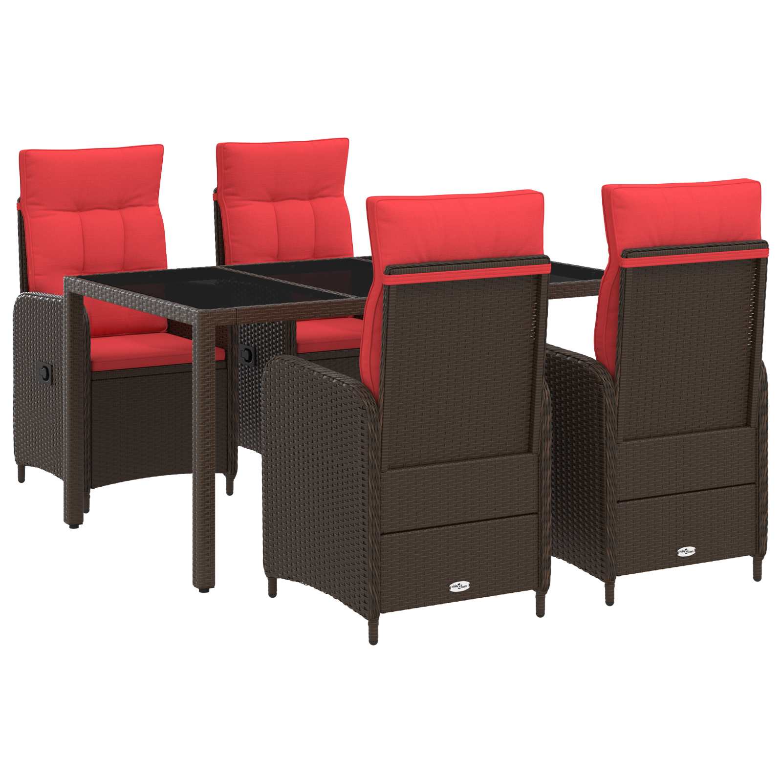 vidaXL Buiten eettafelset 3 pcs PE Rattan en Poeder-Coated Staal