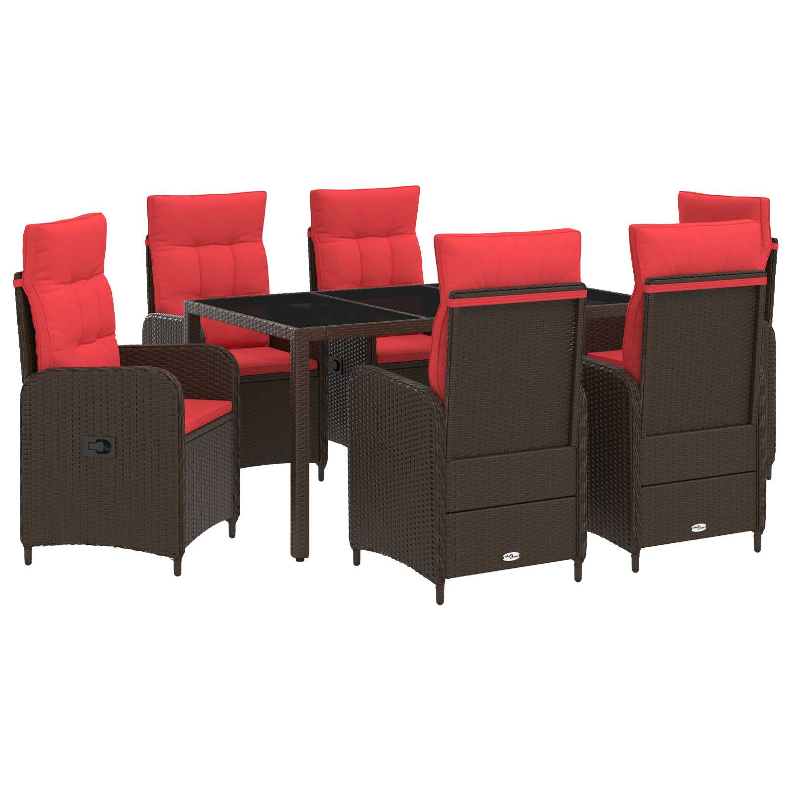 vidaXL Buiten eettafelset 3 pcs PE Rattan en Poeder-Coated Staal