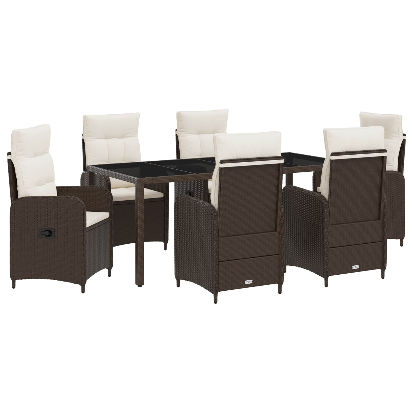 vidaXL Buiten eettafelset 3 pcs PE Rattan en Poeder-Coated Staal